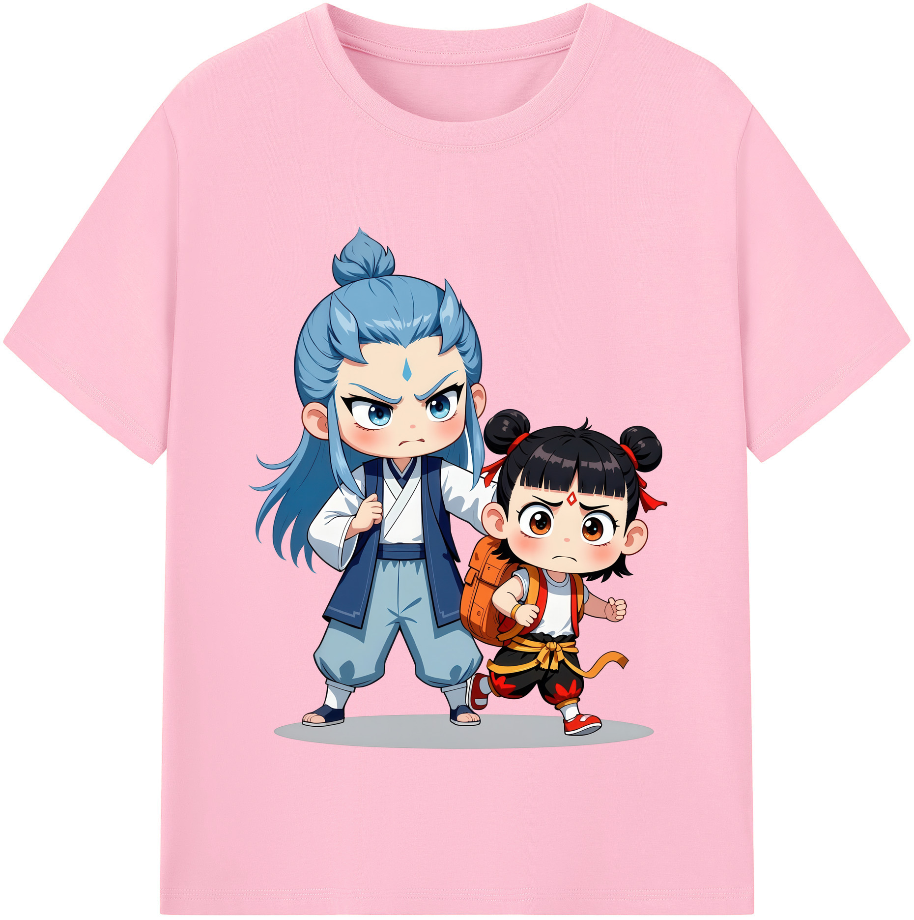 （画像用） Ne Zha 2 ナタ 魔童の大暴れ 綿100％半袖Tシャツ（フロントプリント）