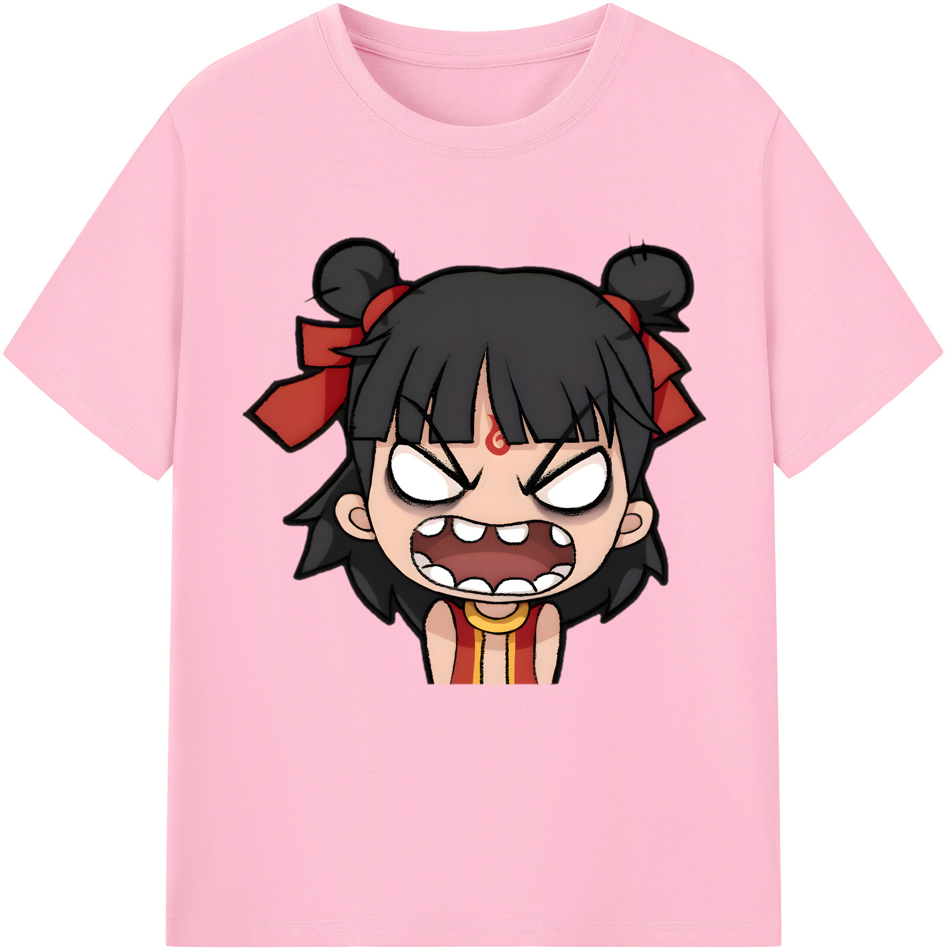 （画像用） Ne Zha 2 ナタ 魔童の大暴れ 綿100％半袖Tシャツ（フロントプリント）