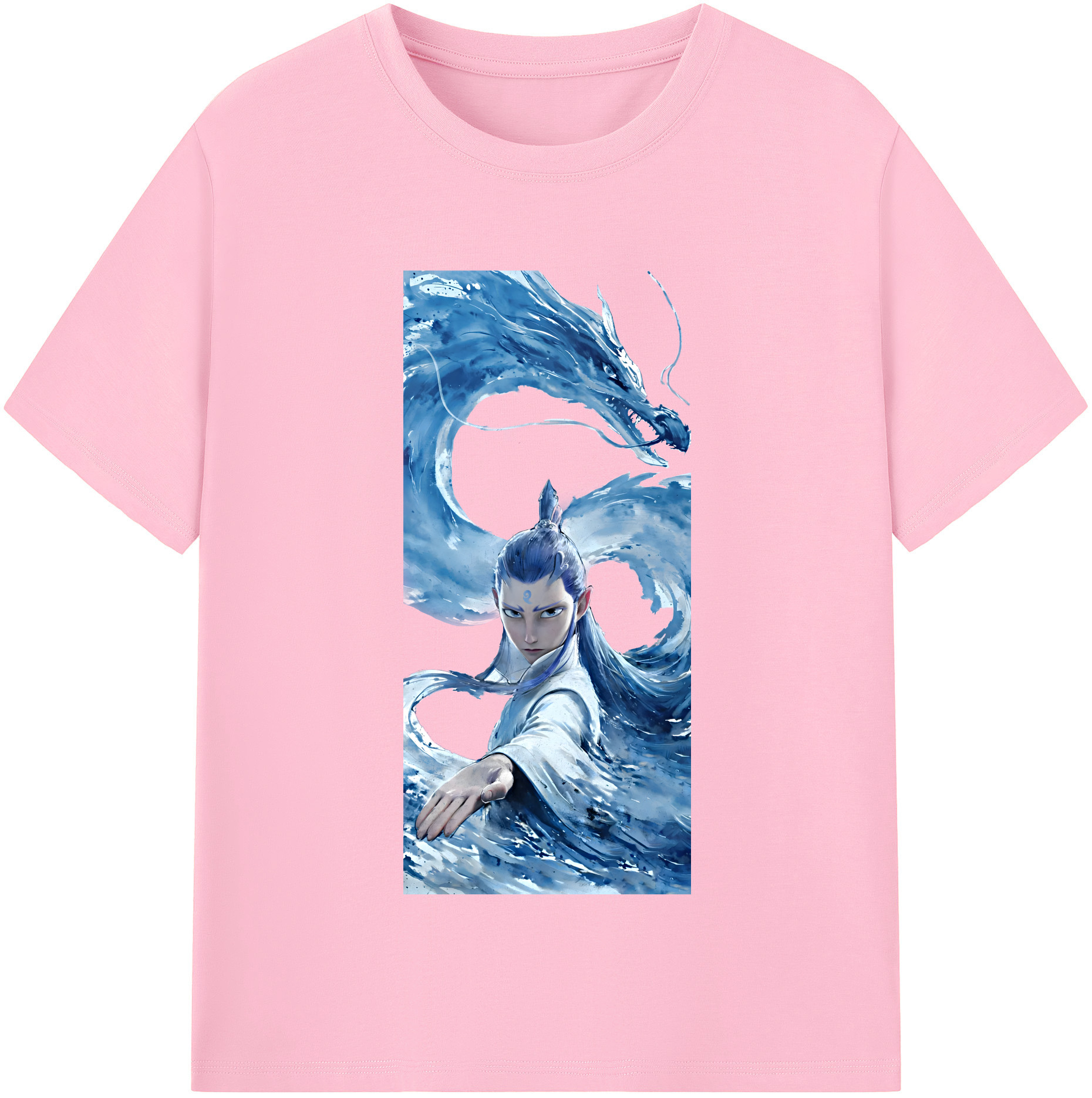 （画像用） Ne Zha 2 ナタ 魔童の大暴れ 綿100％半袖Tシャツ（フロントプリント）