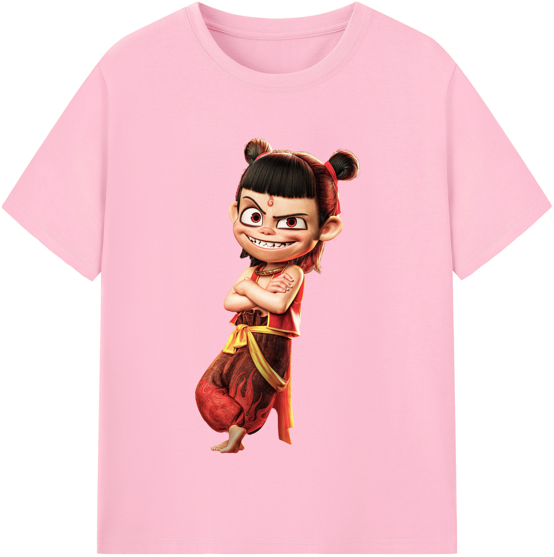 （画像用） Ne Zha 2 ナタ 魔童の大暴れ 綿100％半袖Tシャツ（フロントプリント）