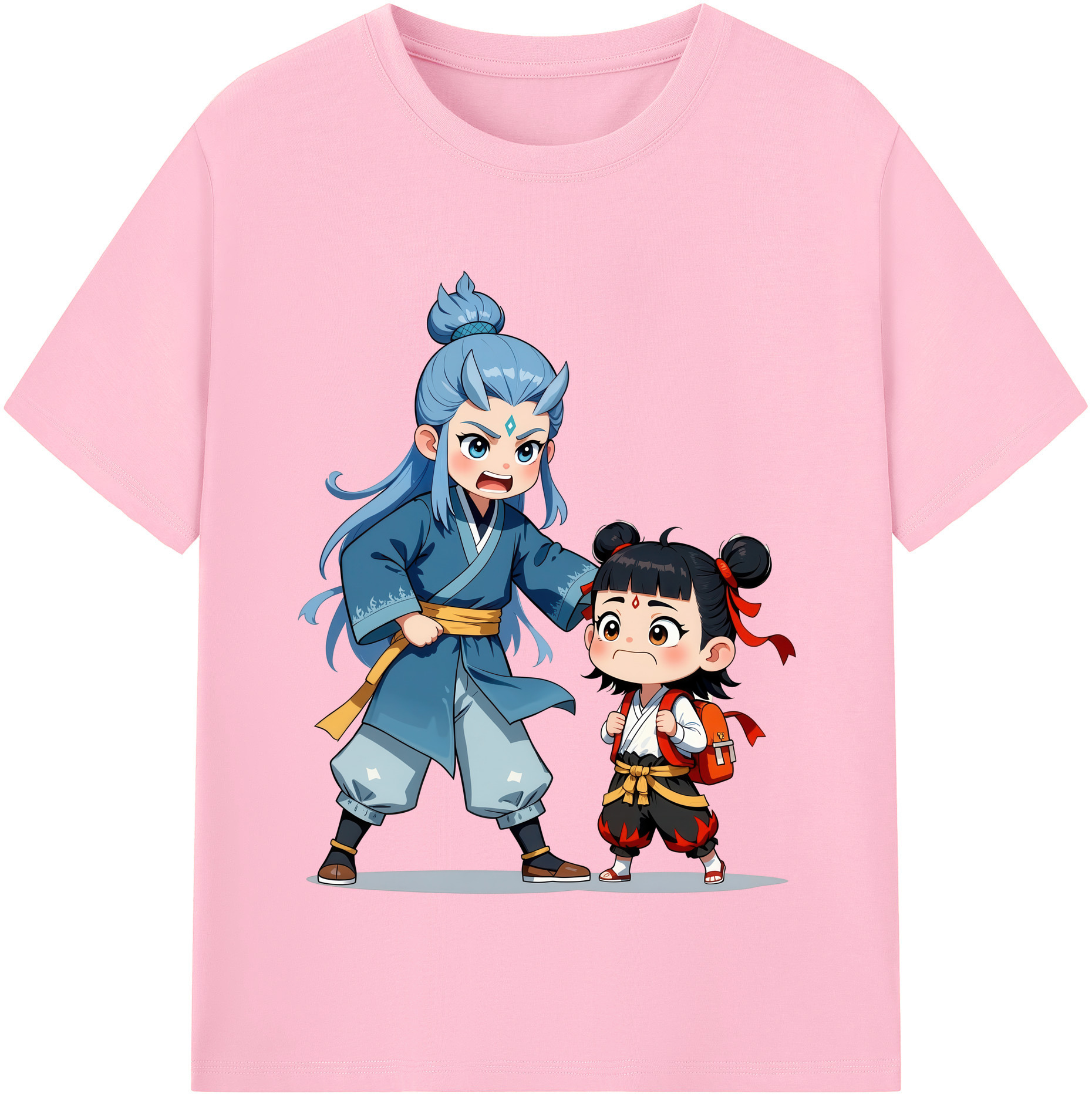 （画像用） Ne Zha 2 ナタ 魔童の大暴れ 綿100％半袖Tシャツ（フロントプリント）