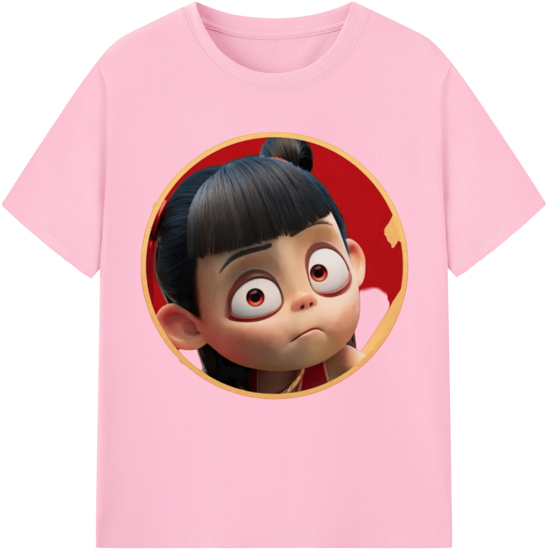 （画像用） Ne Zha 2 ナタ 魔童の大暴れ 綿100％半袖Tシャツ（フロントプリント）