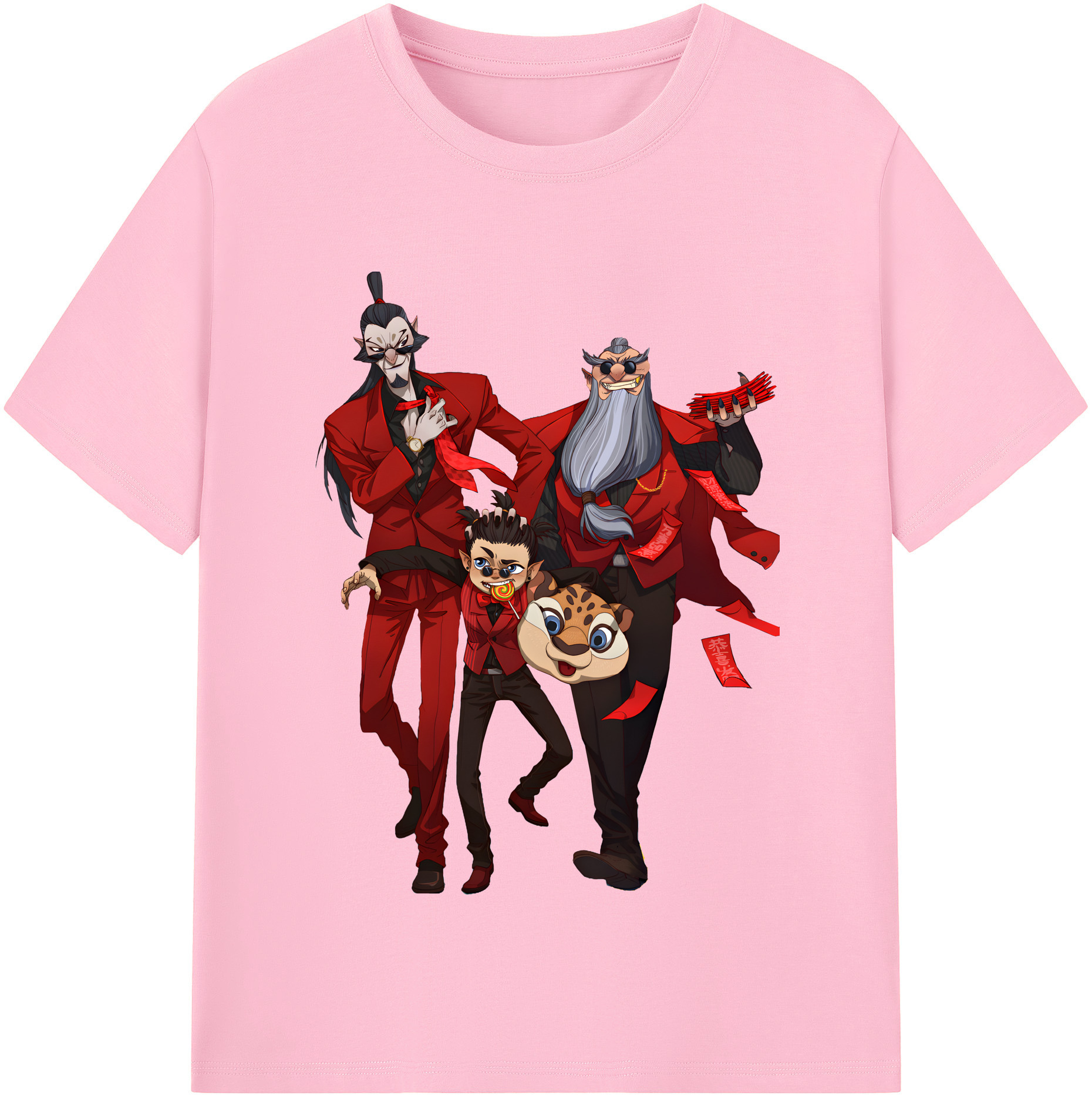 （画像用） Ne Zha 2 ナタ 魔童の大暴れ 綿100％半袖Tシャツ（フロントプリント）