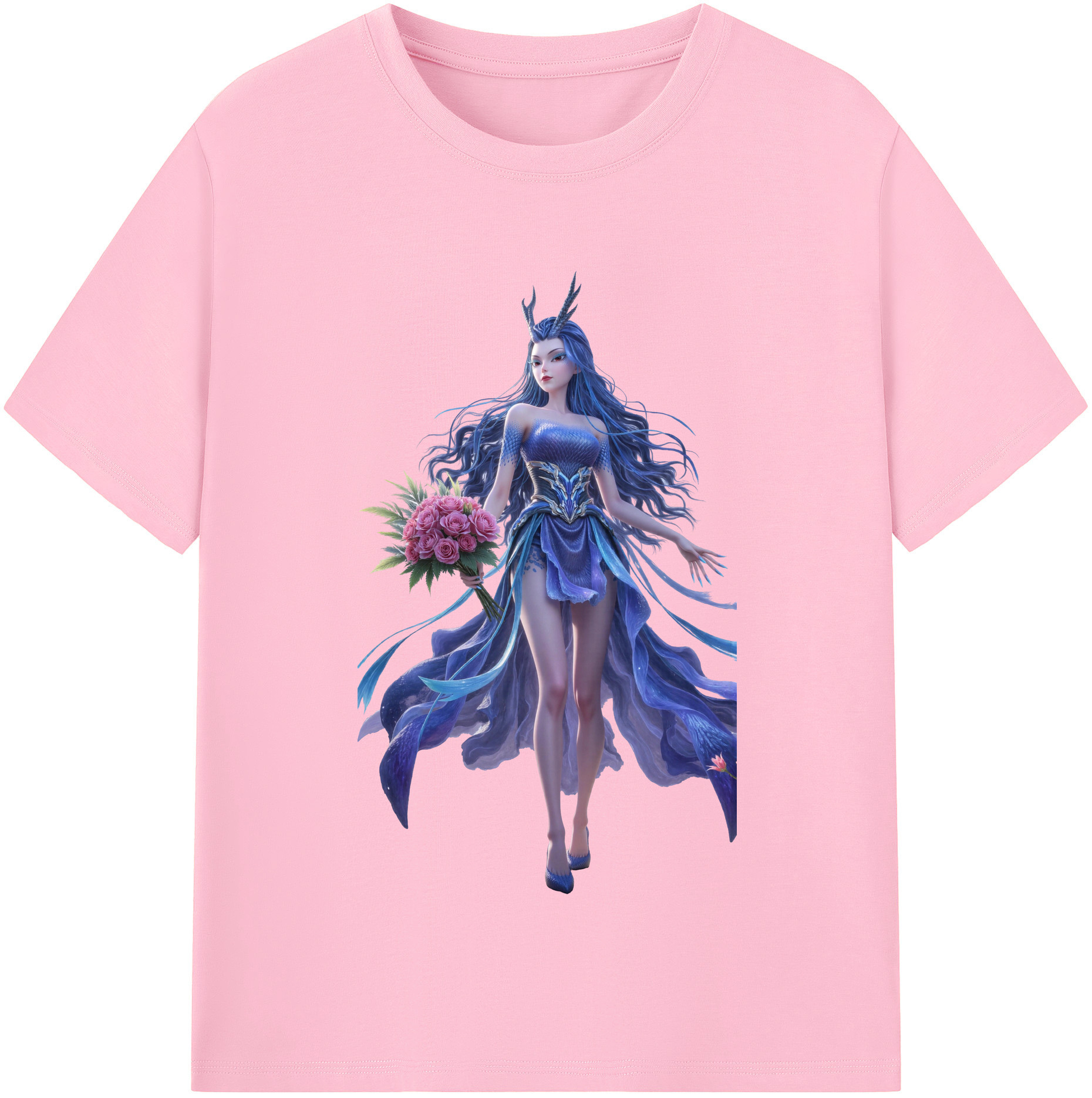 （画像用） Ne Zha 2 ナタ 魔童の大暴れ 綿100％半袖Tシャツ（フロントプリント）