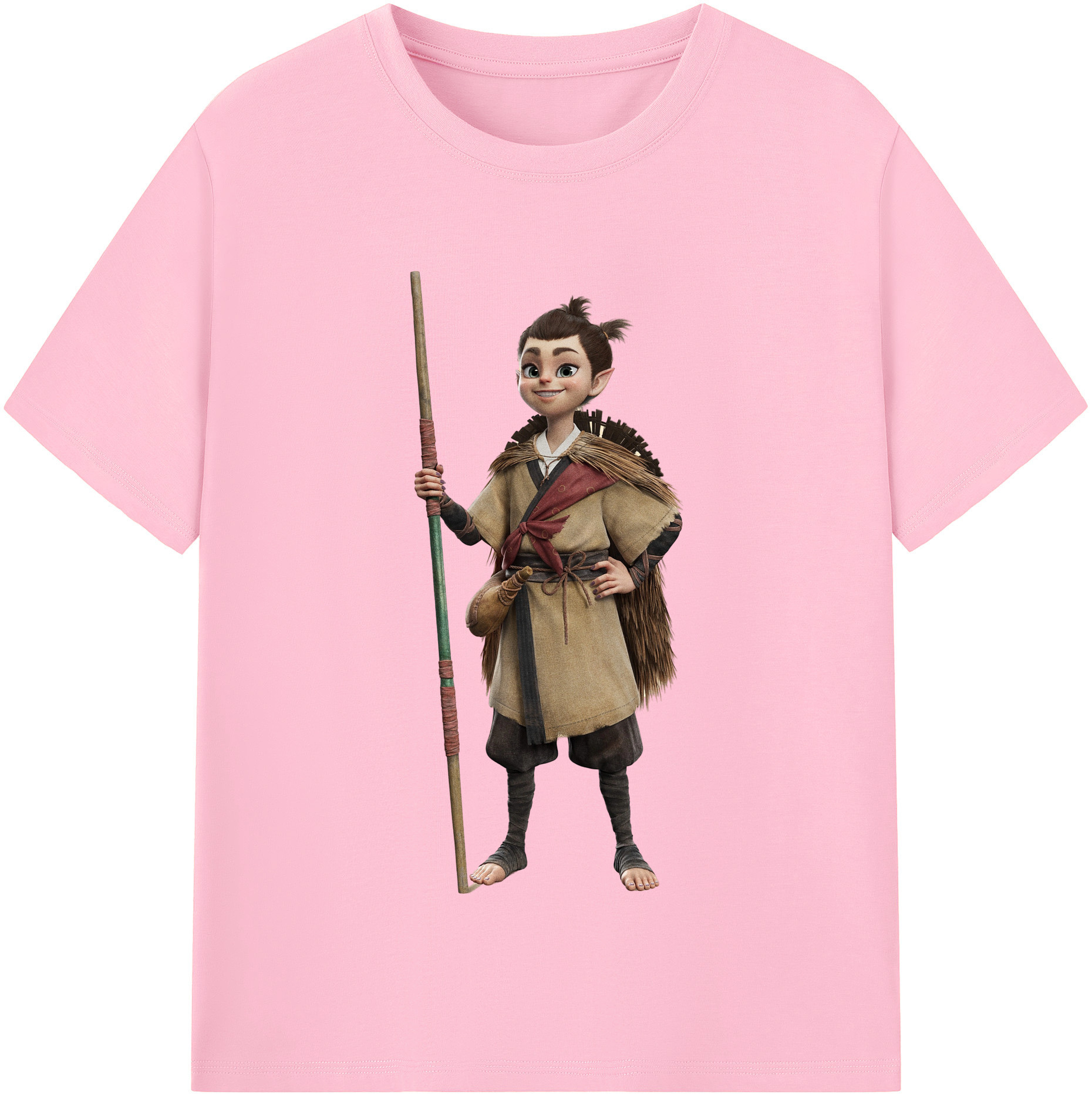 （画像用） Ne Zha 2 ナタ 魔童の大暴れ 綿100％半袖Tシャツ（フロントプリント）