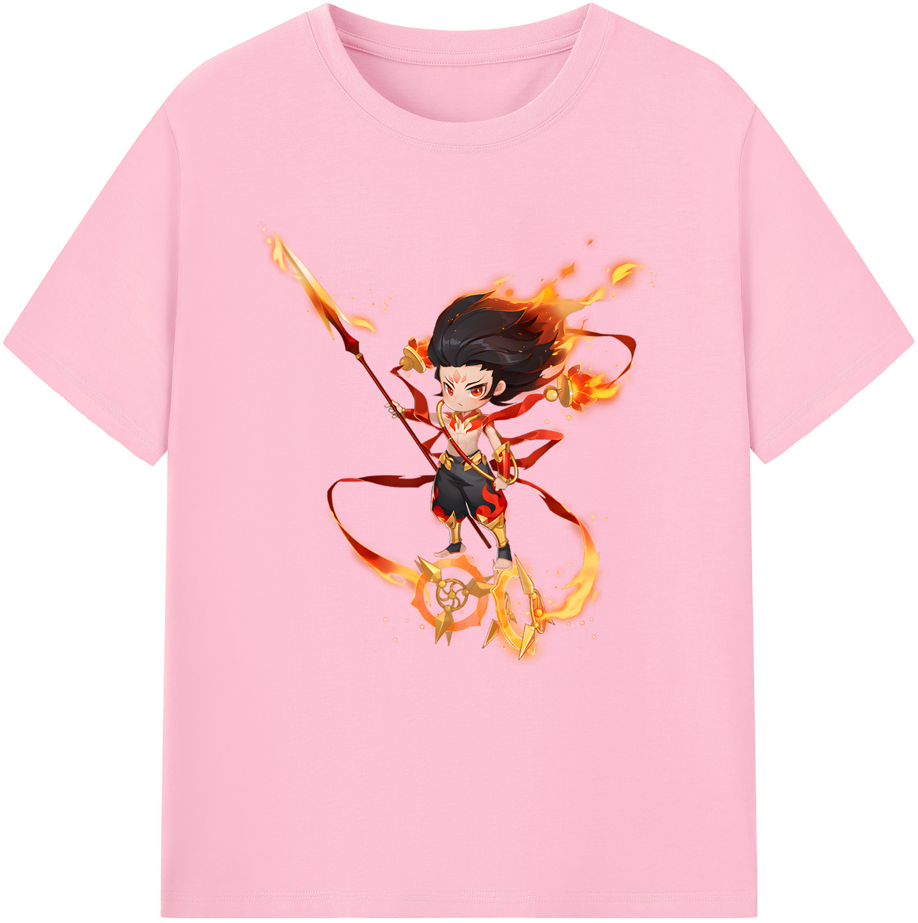 （画像用） Ne Zha 2 ナタ 魔童の大暴れ 綿100％半袖Tシャツ（フロントプリント）