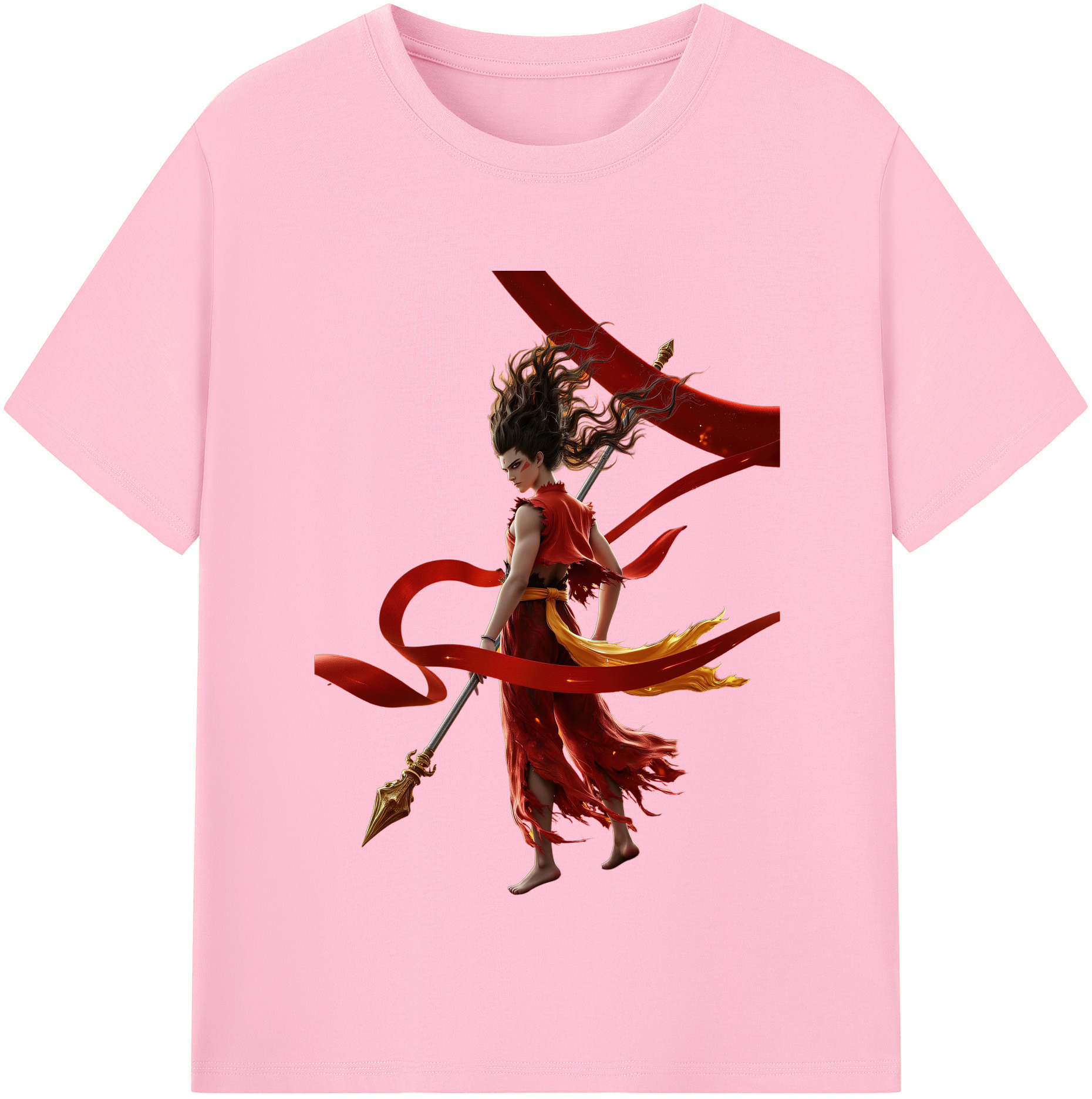 （画像用） Ne Zha 2 ナタ 魔童の大暴れ 綿100％半袖Tシャツ（フロントプリント）