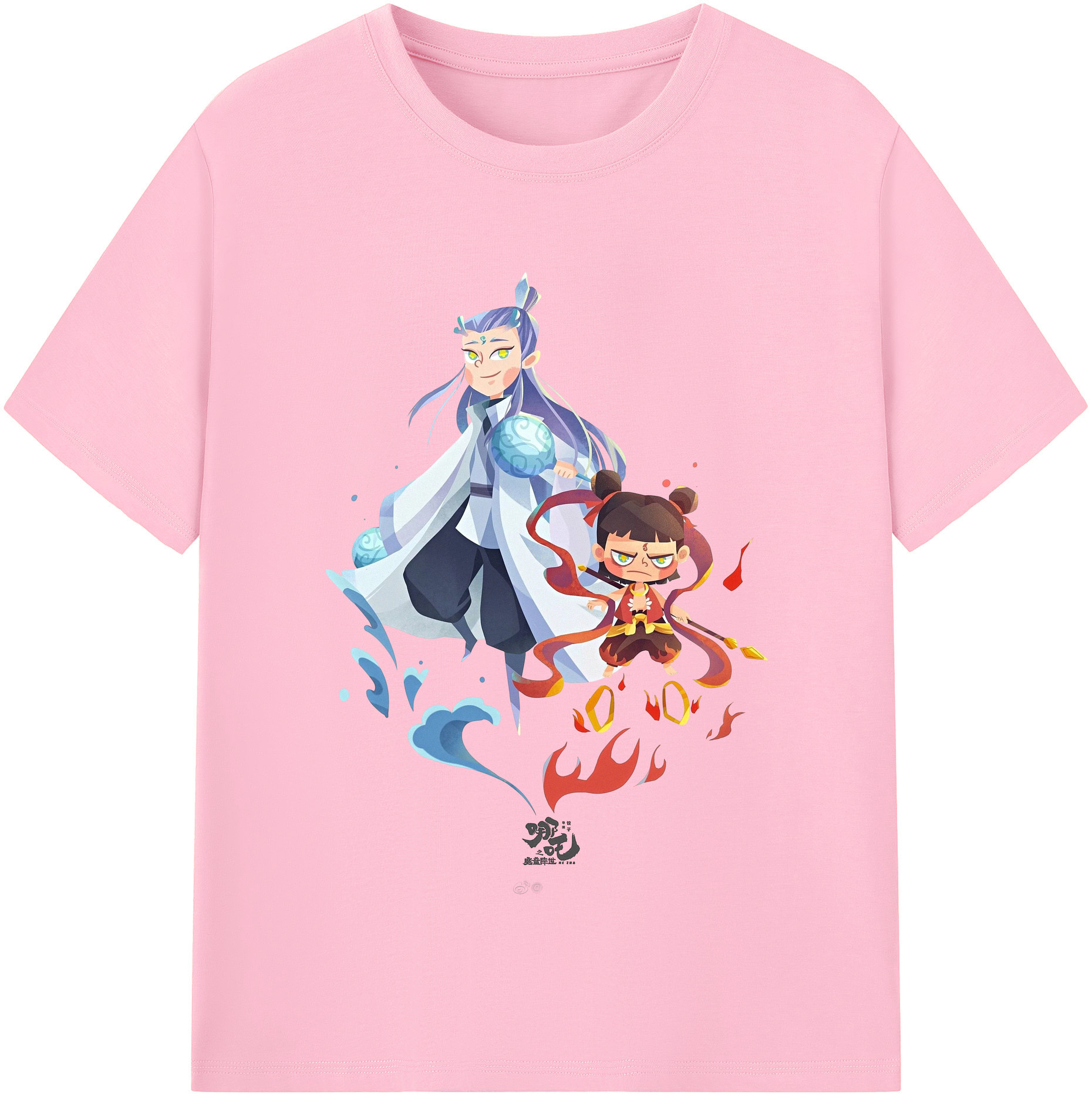 （画像用） Ne Zha 2 ナタ 魔童の大暴れ 綿100％半袖Tシャツ（フロントプリント）