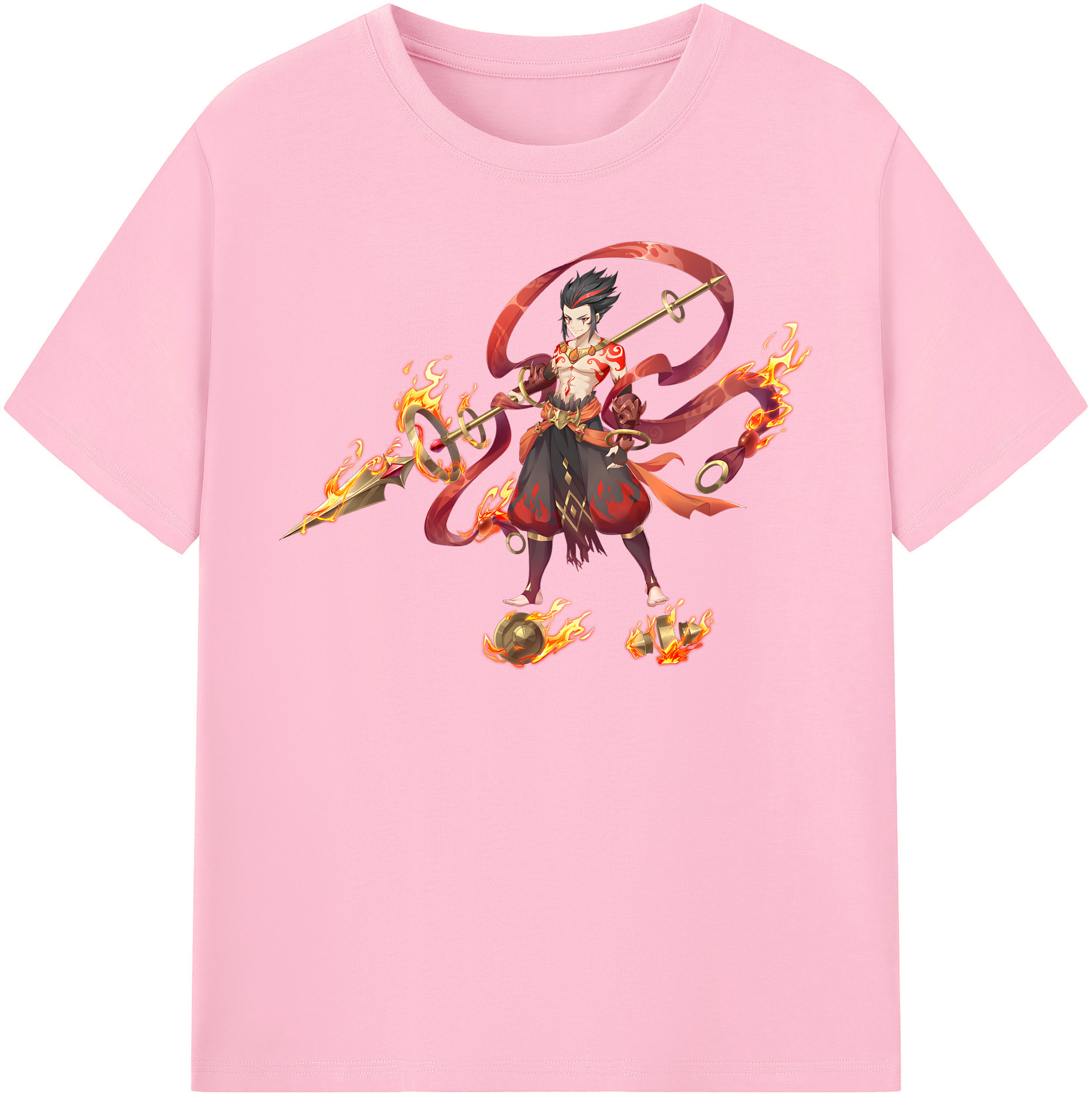 （画像用） Ne Zha 2 ナタ 魔童の大暴れ 綿100％半袖Tシャツ（フロントプリント）