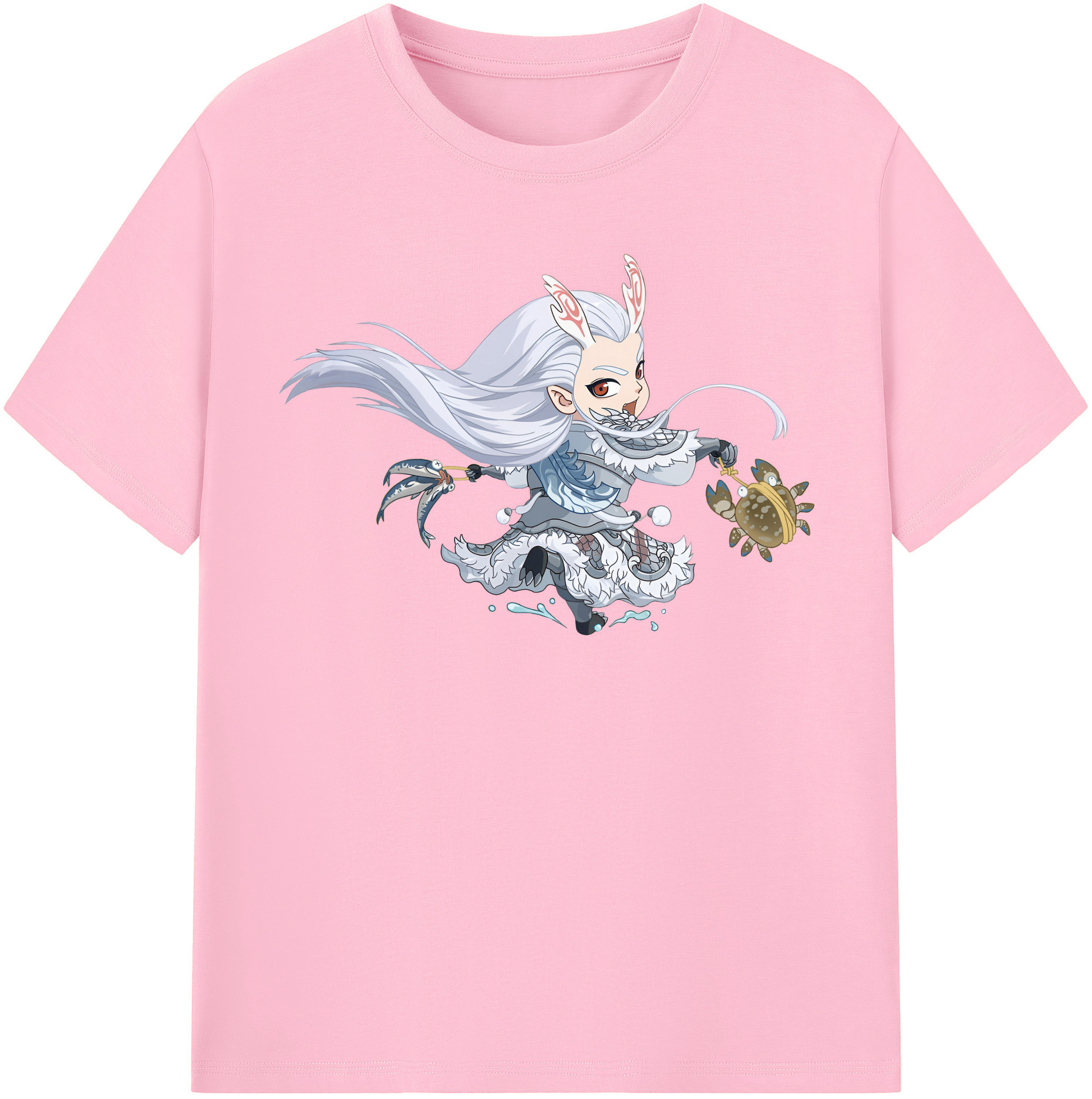 （画像用） Ne Zha 2 ナタ 魔童の大暴れ 綿100％半袖Tシャツ（フロントプリント）