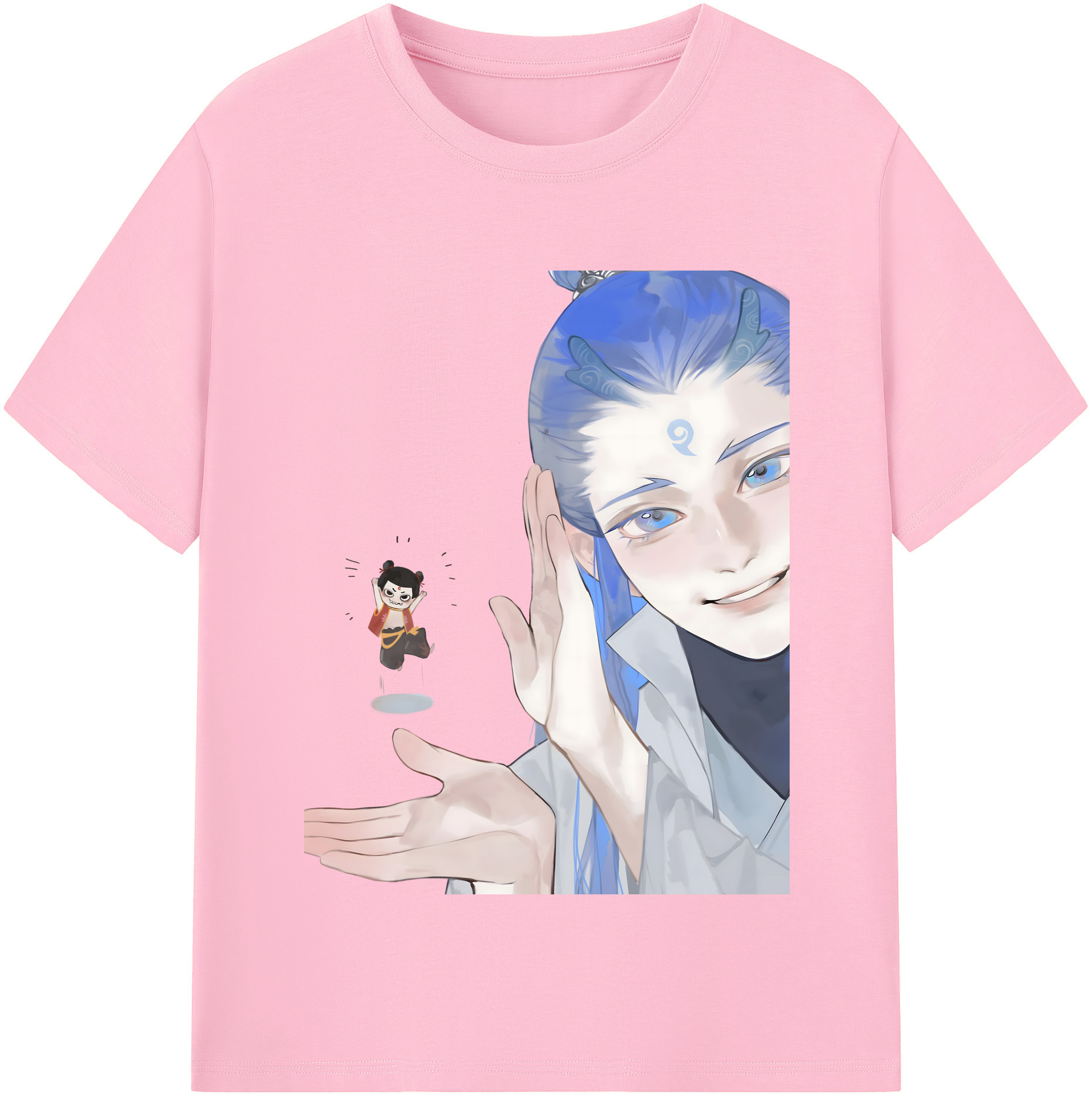 （画像用） Ne Zha 2 ナタ 魔童の大暴れ 綿100％半袖Tシャツ（フロントプリント）