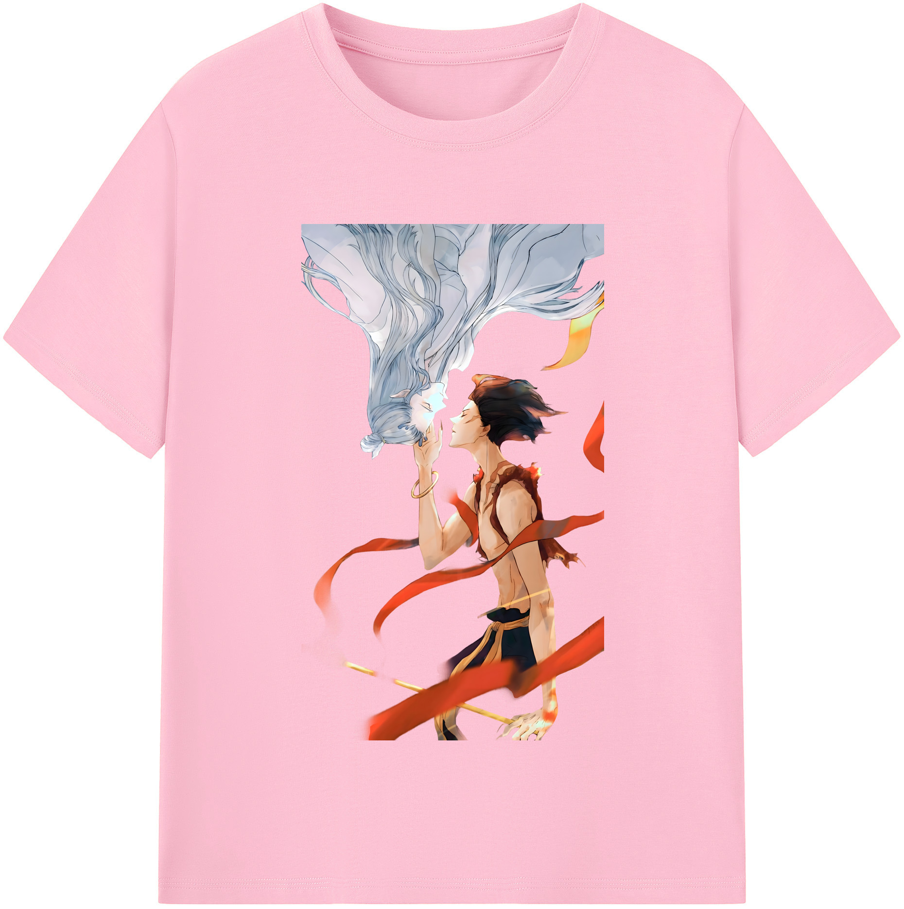 （画像用） Ne Zha 2 ナタ 魔童の大暴れ 綿100％半袖Tシャツ（フロントプリント）