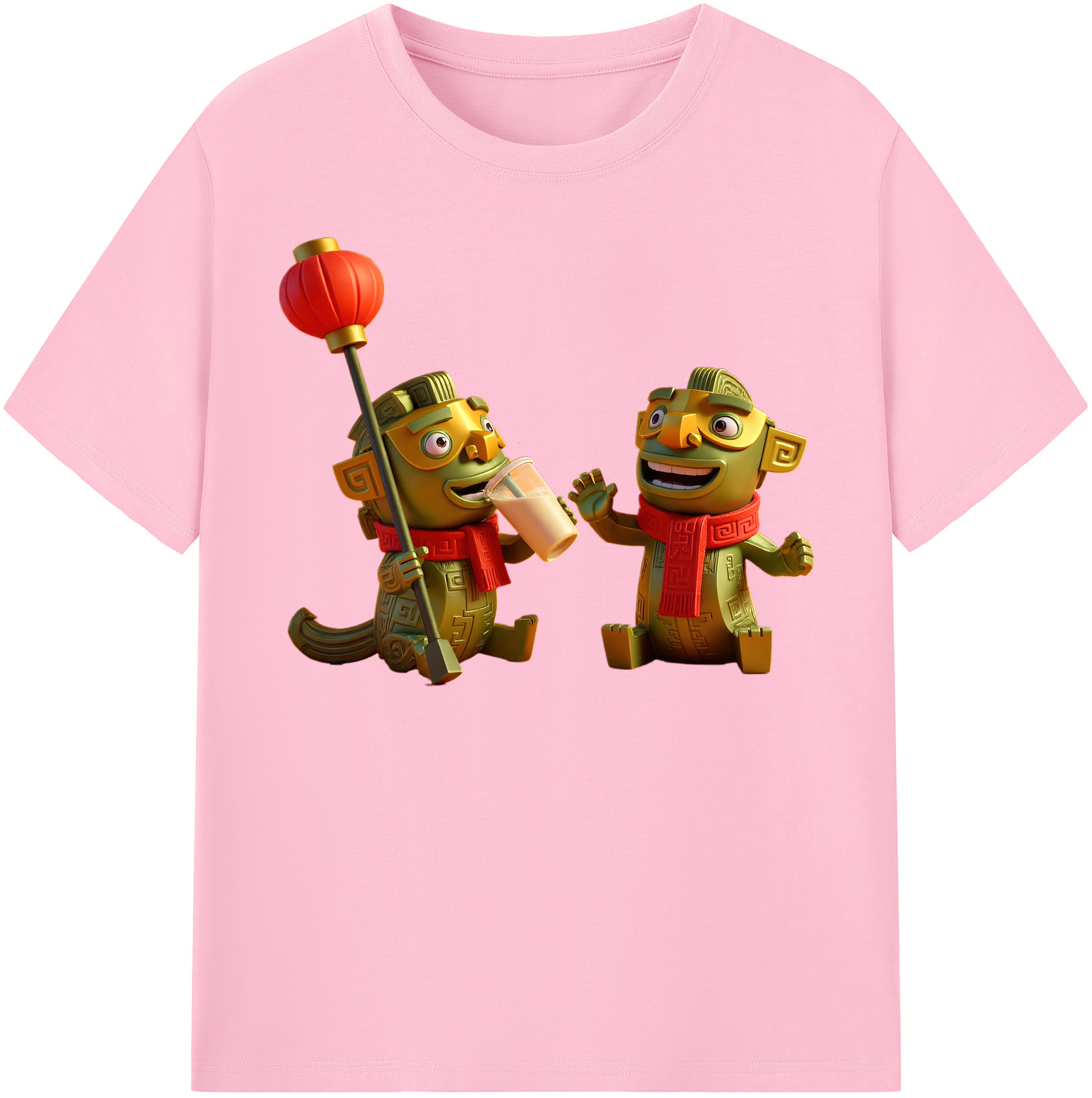 （画像用） Ne Zha 2 ナタ 魔童の大暴れ 綿100％半袖Tシャツ（フロントプリント）