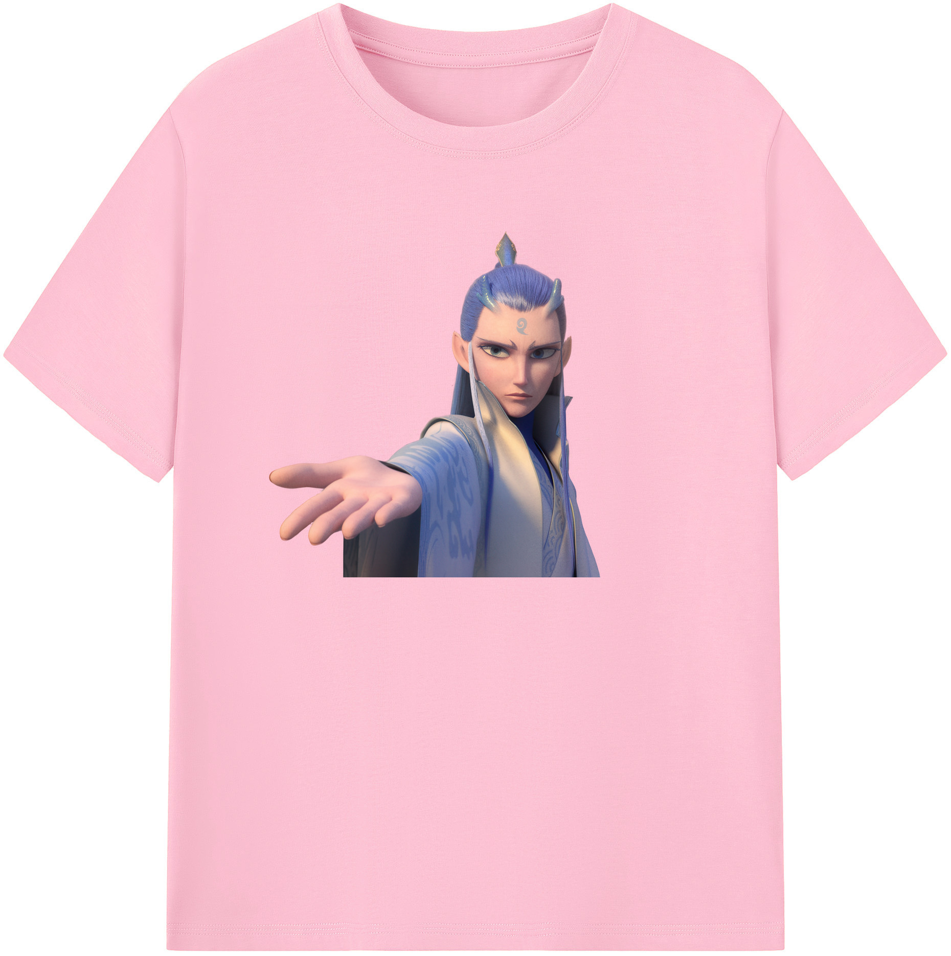 （画像用） Ne Zha 2 ナタ 魔童の大暴れ 綿100％半袖Tシャツ（フロントプリント）