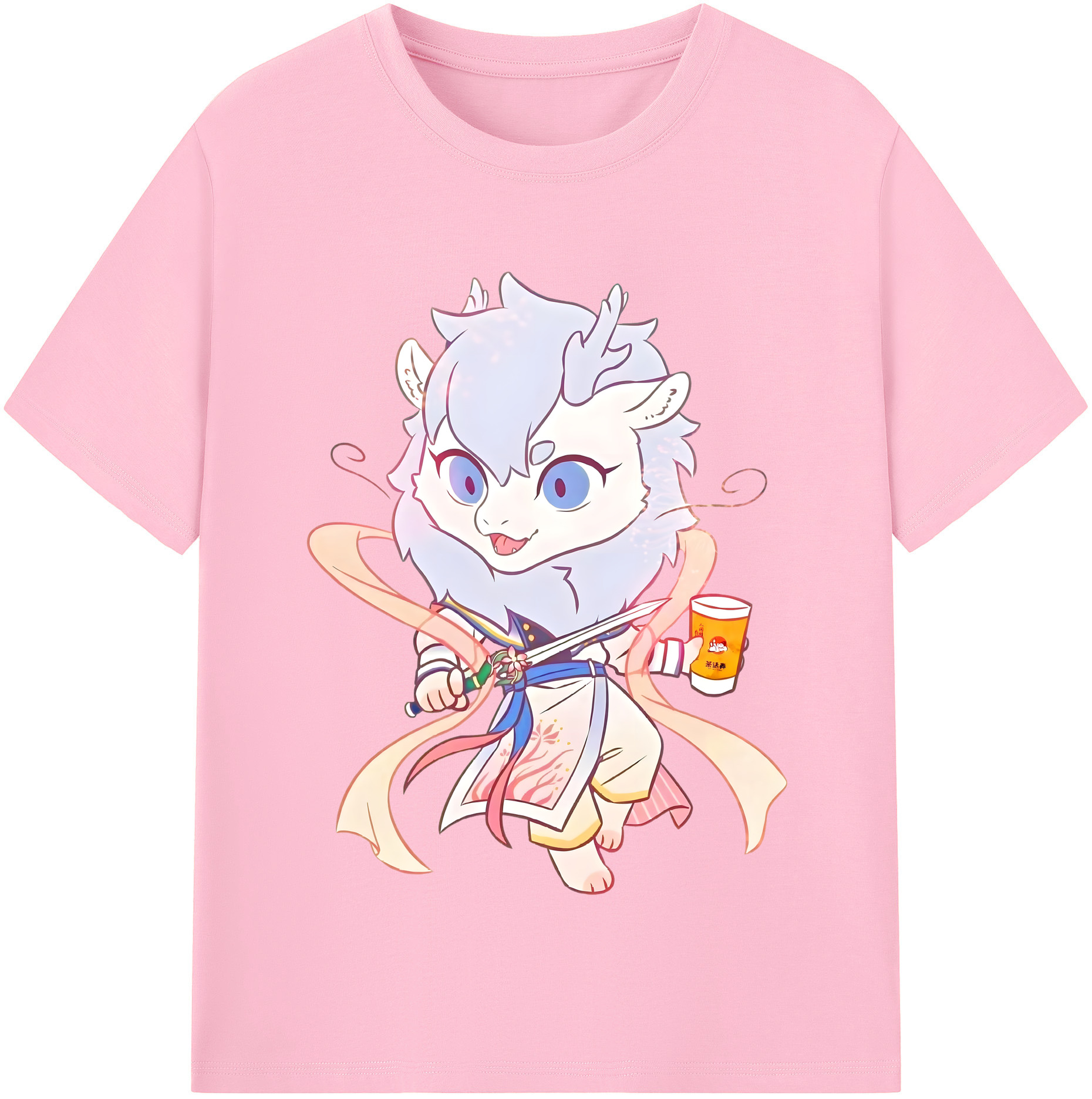 （画像用） Ne Zha 2 ナタ 魔童の大暴れ 綿100％半袖Tシャツ（フロントプリント）