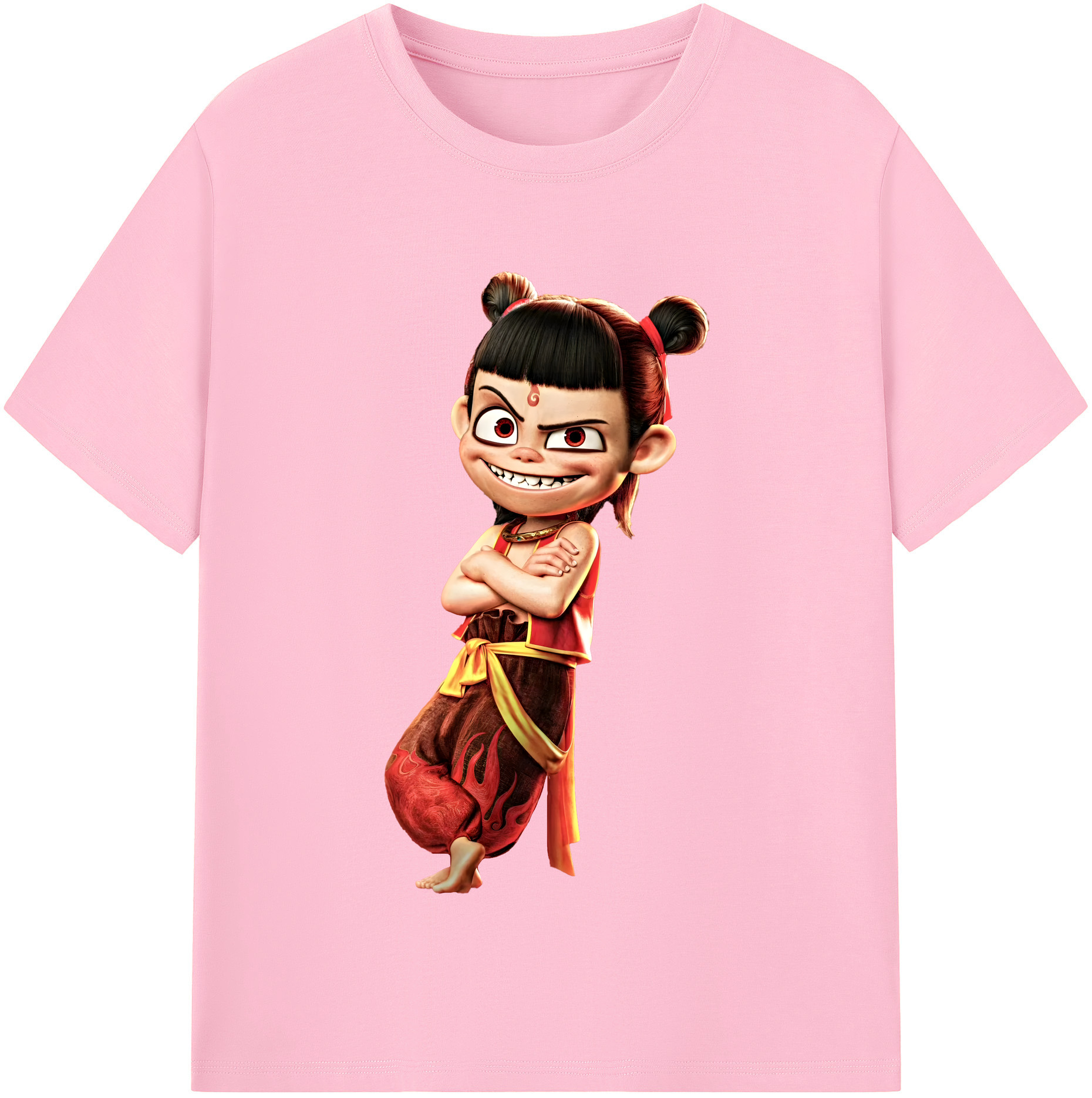 （画像用） Ne Zha 2 ナタ 魔童の大暴れ 綿100％半袖Tシャツ（フロントプリント）