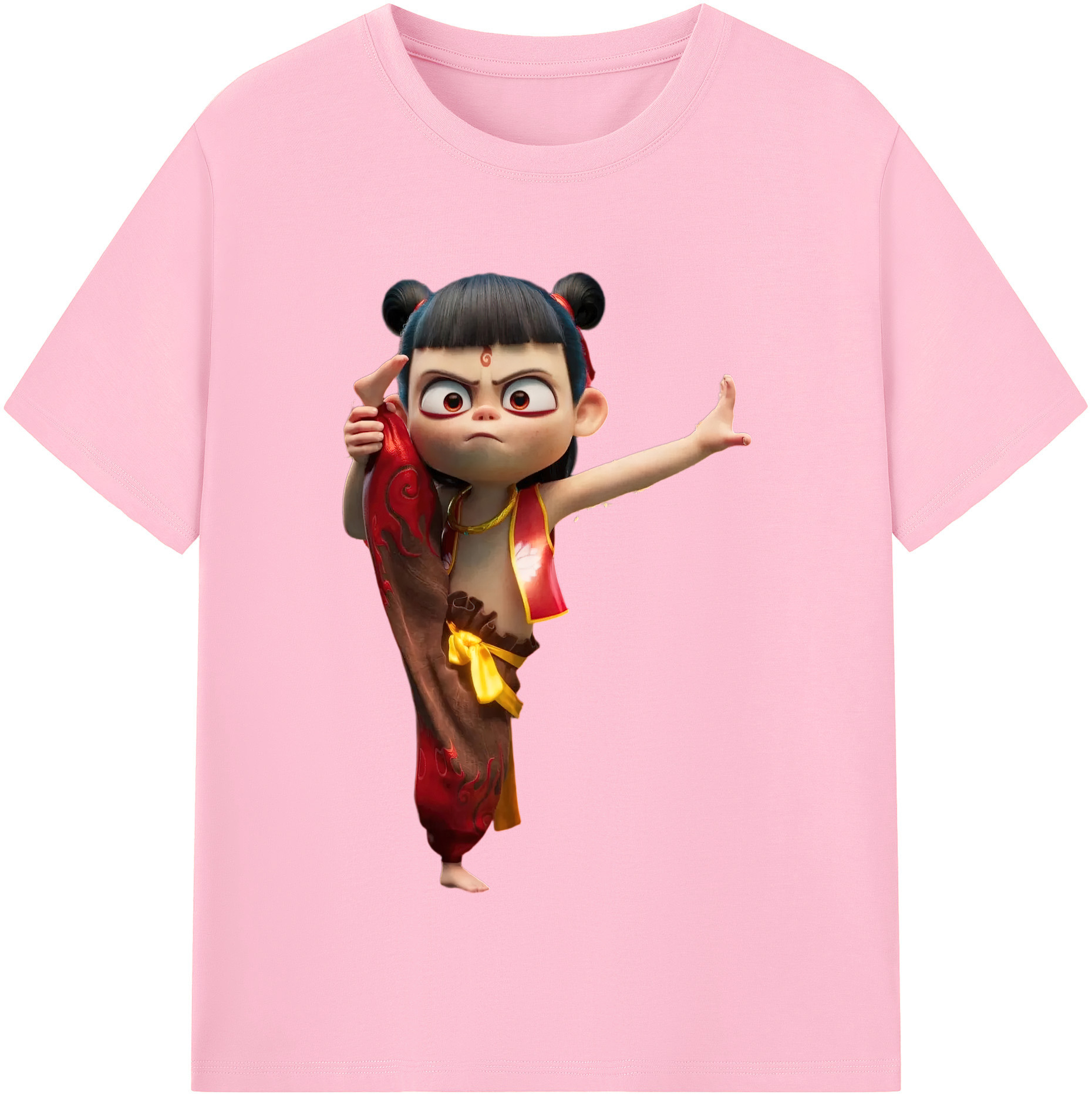 （画像用） Ne Zha 2 ナタ 魔童の大暴れ 綿100％半袖Tシャツ（フロントプリント）