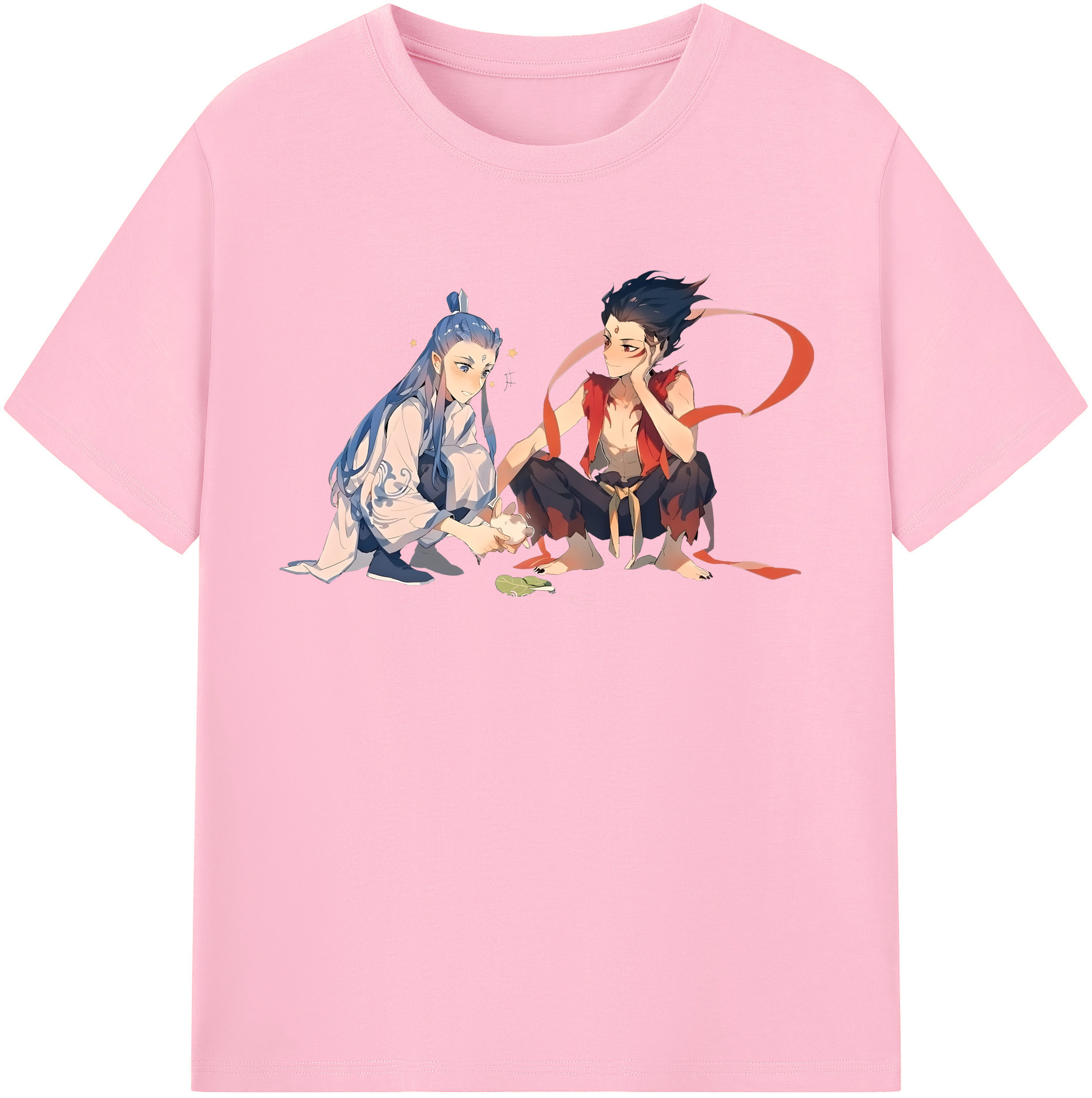 （画像用） Ne Zha 2 ナタ 魔童の大暴れ 綿100％半袖Tシャツ（フロントプリント）