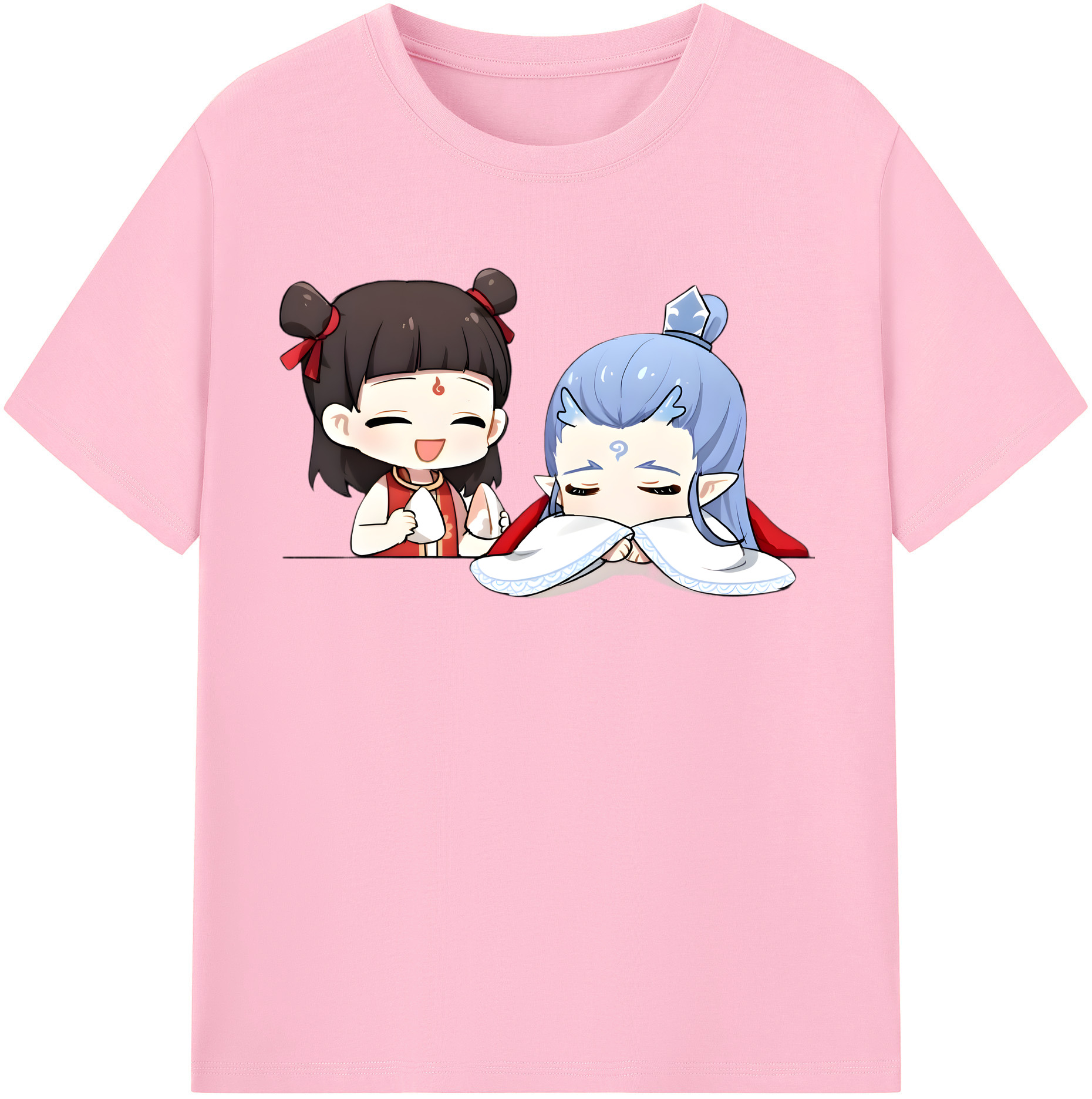 （画像用） Ne Zha 2 ナタ 魔童の大暴れ 綿100％半袖Tシャツ（フロントプリント）