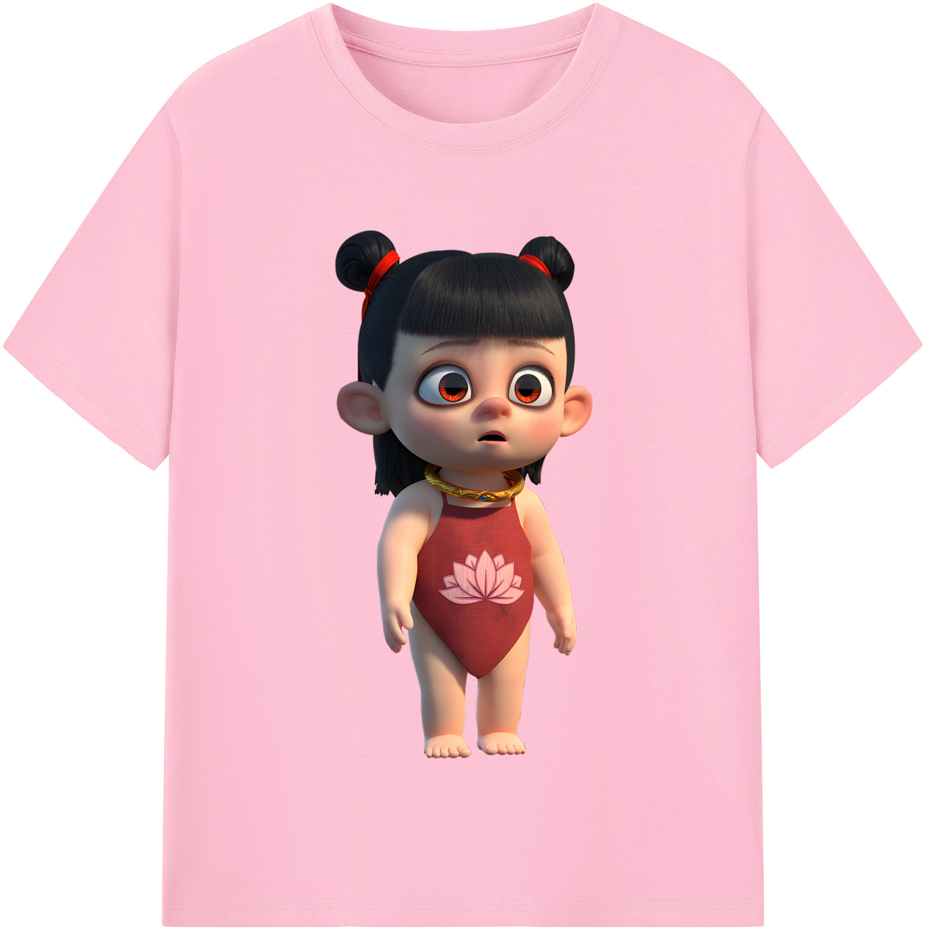 （画像用） Ne Zha 2 ナタ 魔童の大暴れ 綿100％半袖Tシャツ（フロントプリント）