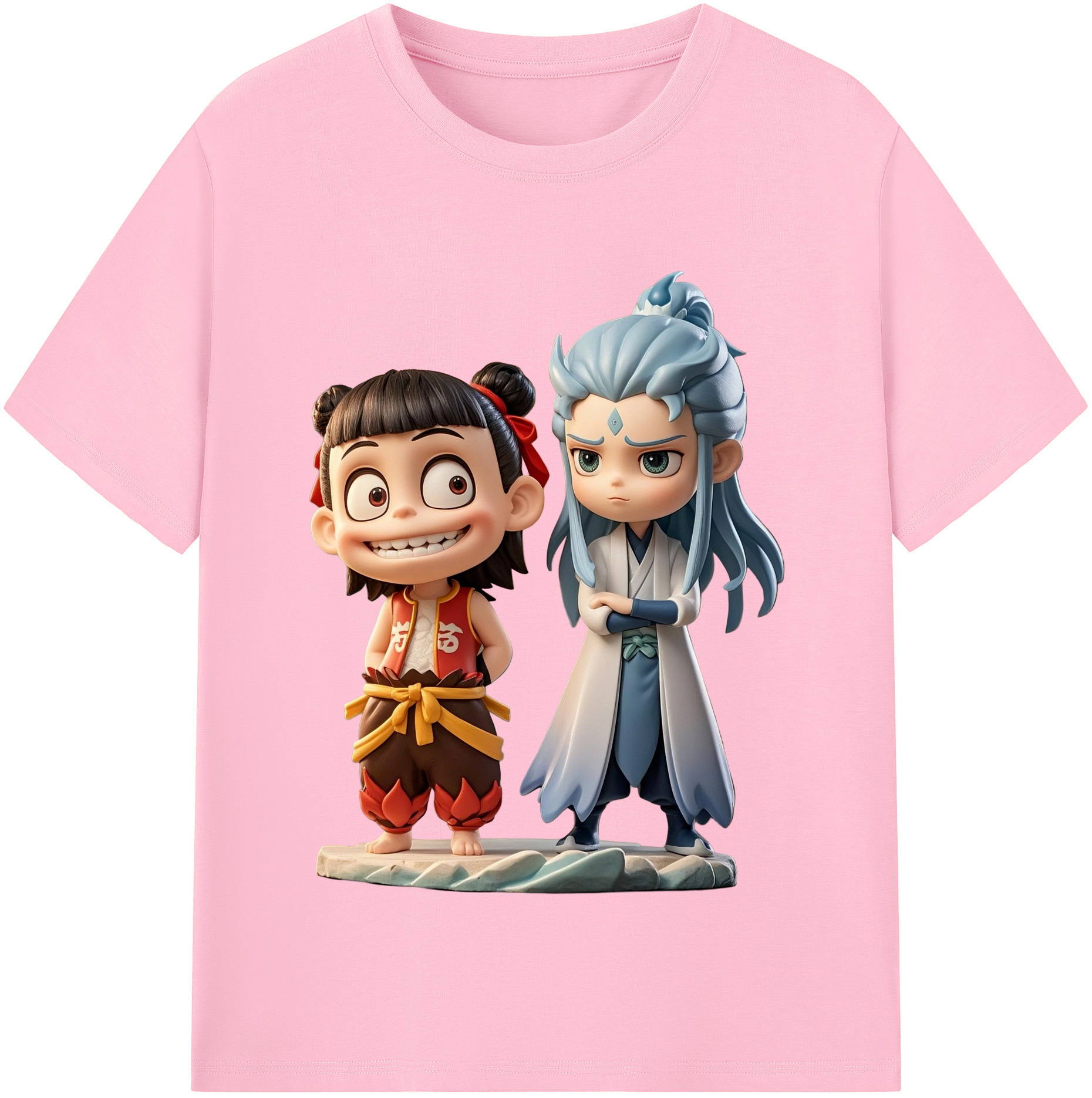 （画像用） Ne Zha 2 ナタ 魔童の大暴れ 綿100％半袖Tシャツ（フロントプリント）