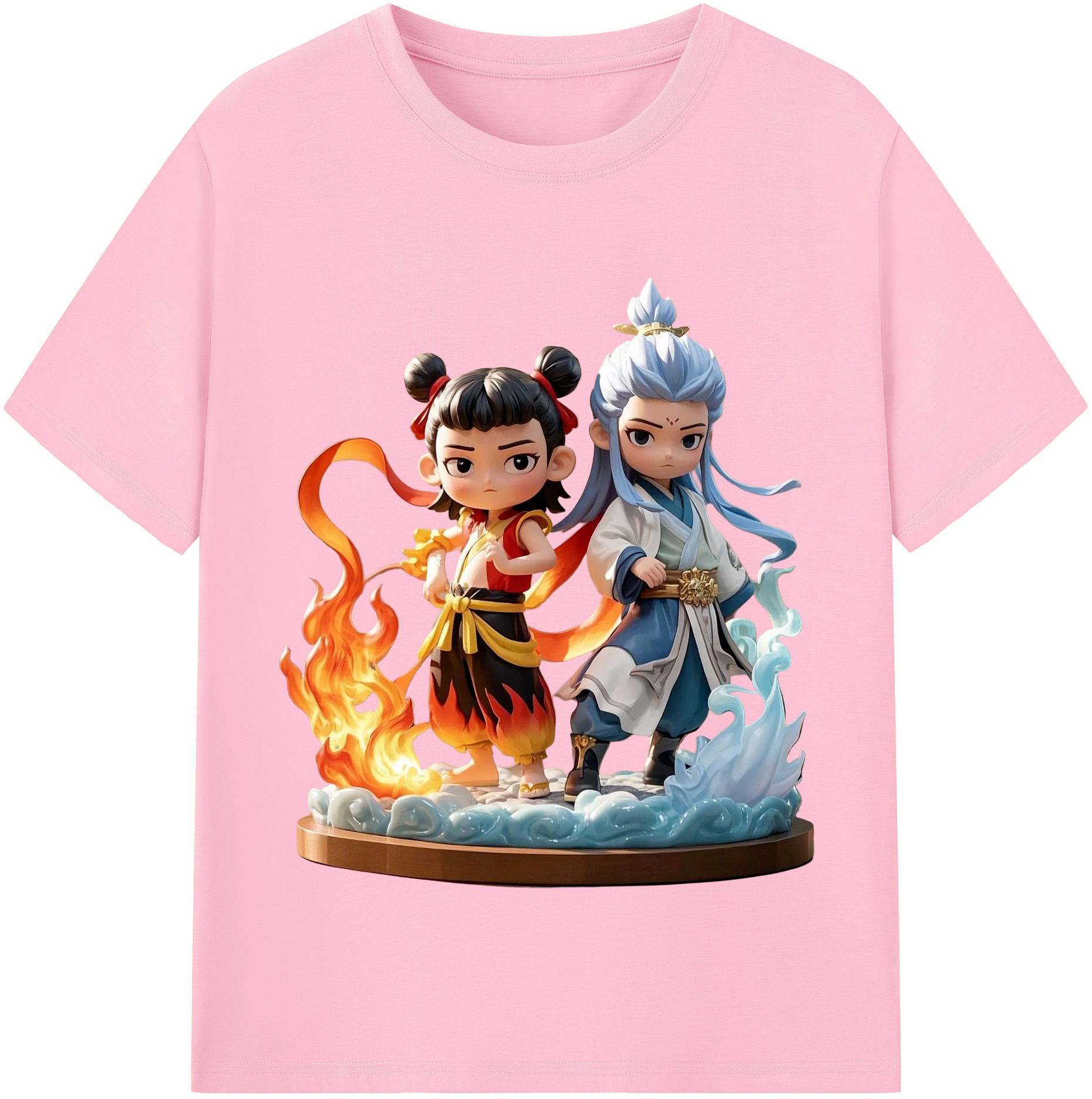 （画像用） Ne Zha 2 ナタ 魔童の大暴れ 綿100％半袖Tシャツ（フロントプリント）