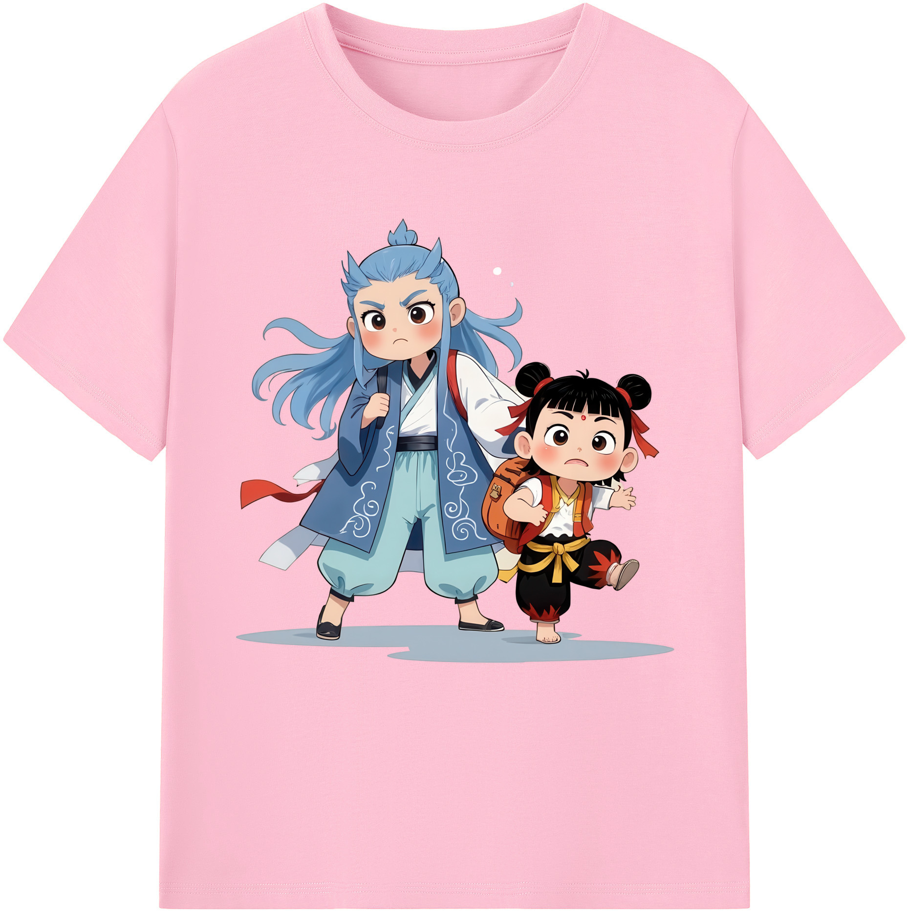 （画像用） Ne Zha 2 ナタ 魔童の大暴れ 綿100％半袖Tシャツ（フロントプリント）
