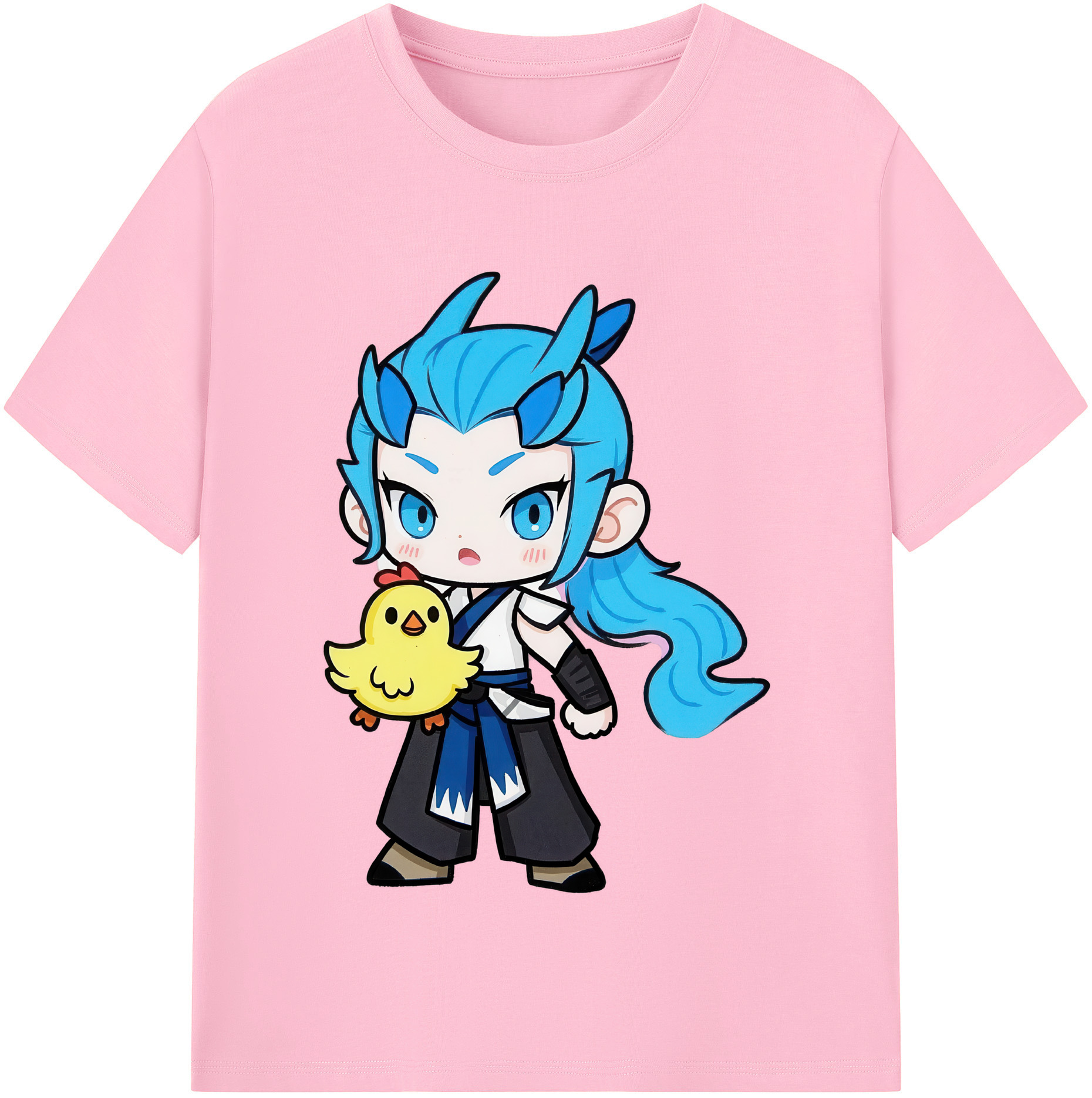 （画像用） Ne Zha 2 ナタ 魔童の大暴れ 綿100％半袖Tシャツ（フロントプリント）