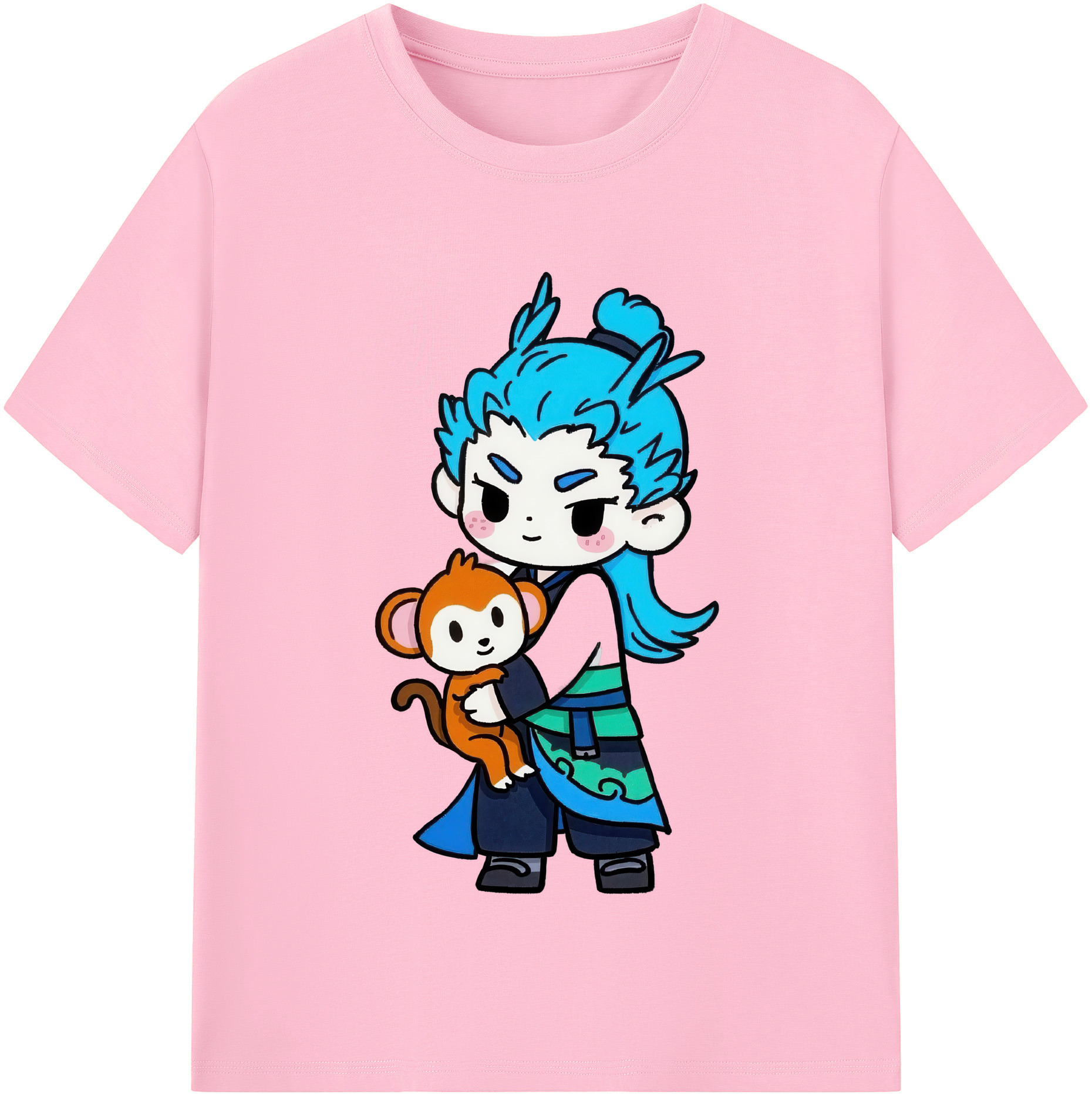 （画像用） Ne Zha 2 ナタ 魔童の大暴れ 綿100％半袖Tシャツ（フロントプリント）