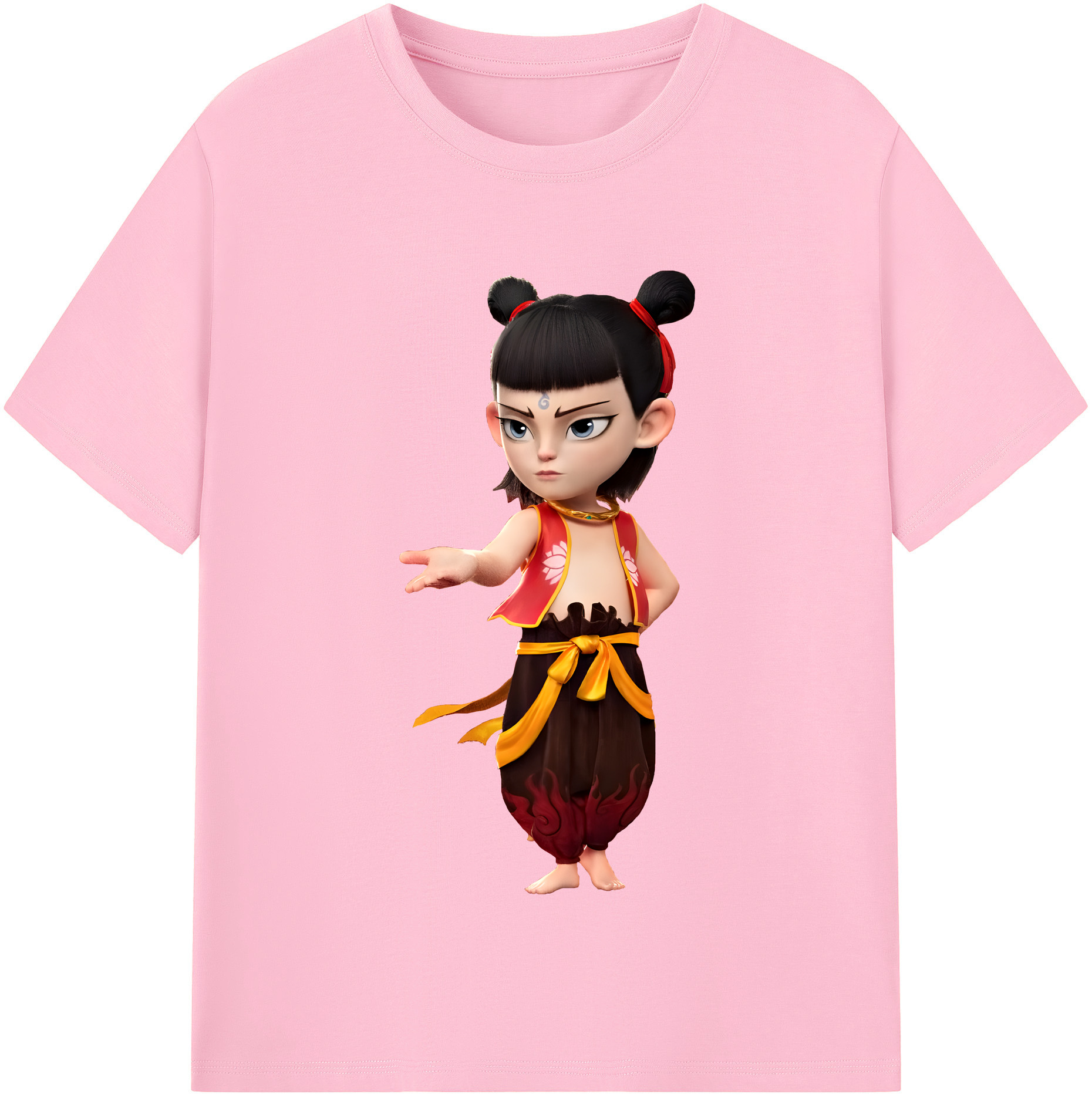 （画像用） Ne Zha 2 ナタ 魔童の大暴れ 綿100％半袖Tシャツ（フロントプリント）