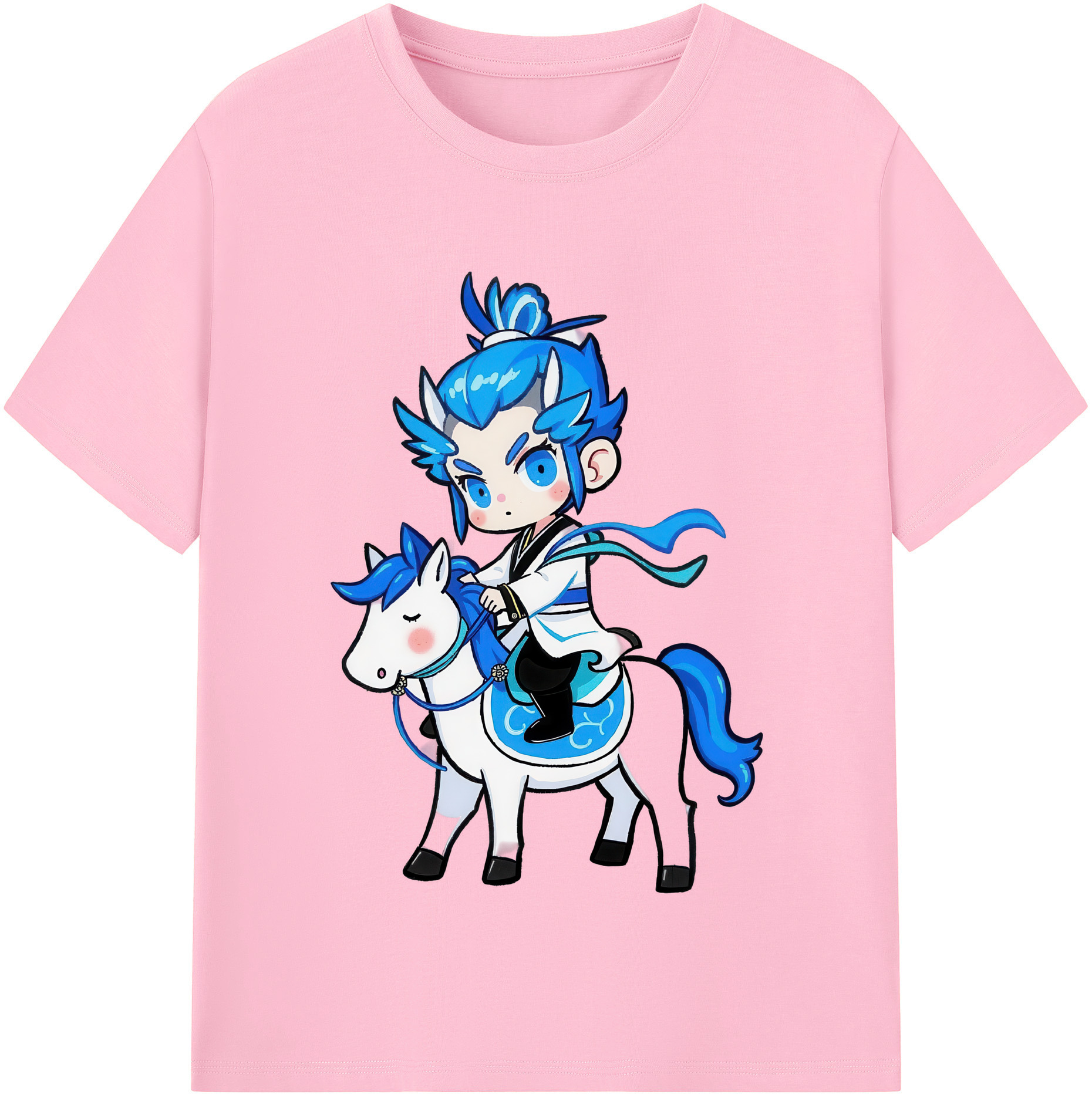 （画像用） Ne Zha 2 ナタ 魔童の大暴れ 綿100％半袖Tシャツ（フロントプリント）