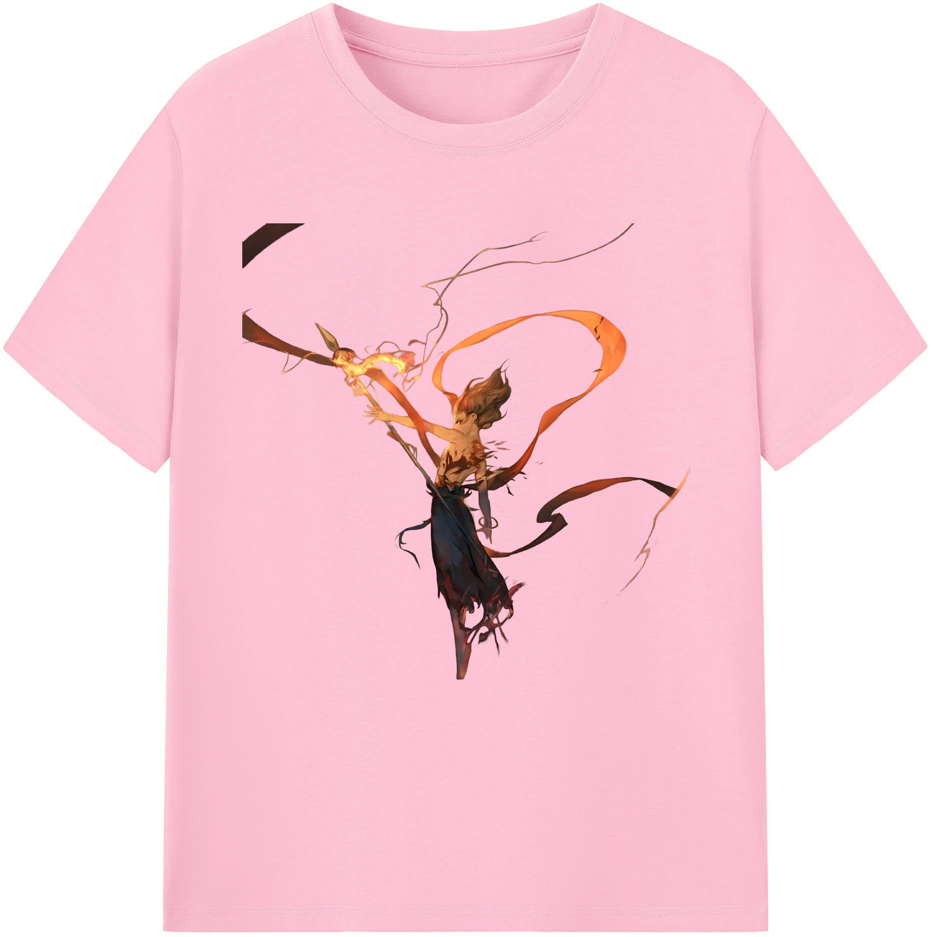 （画像用） Ne Zha 2 ナタ 魔童の大暴れ 綿100％半袖Tシャツ（フロントプリント）
