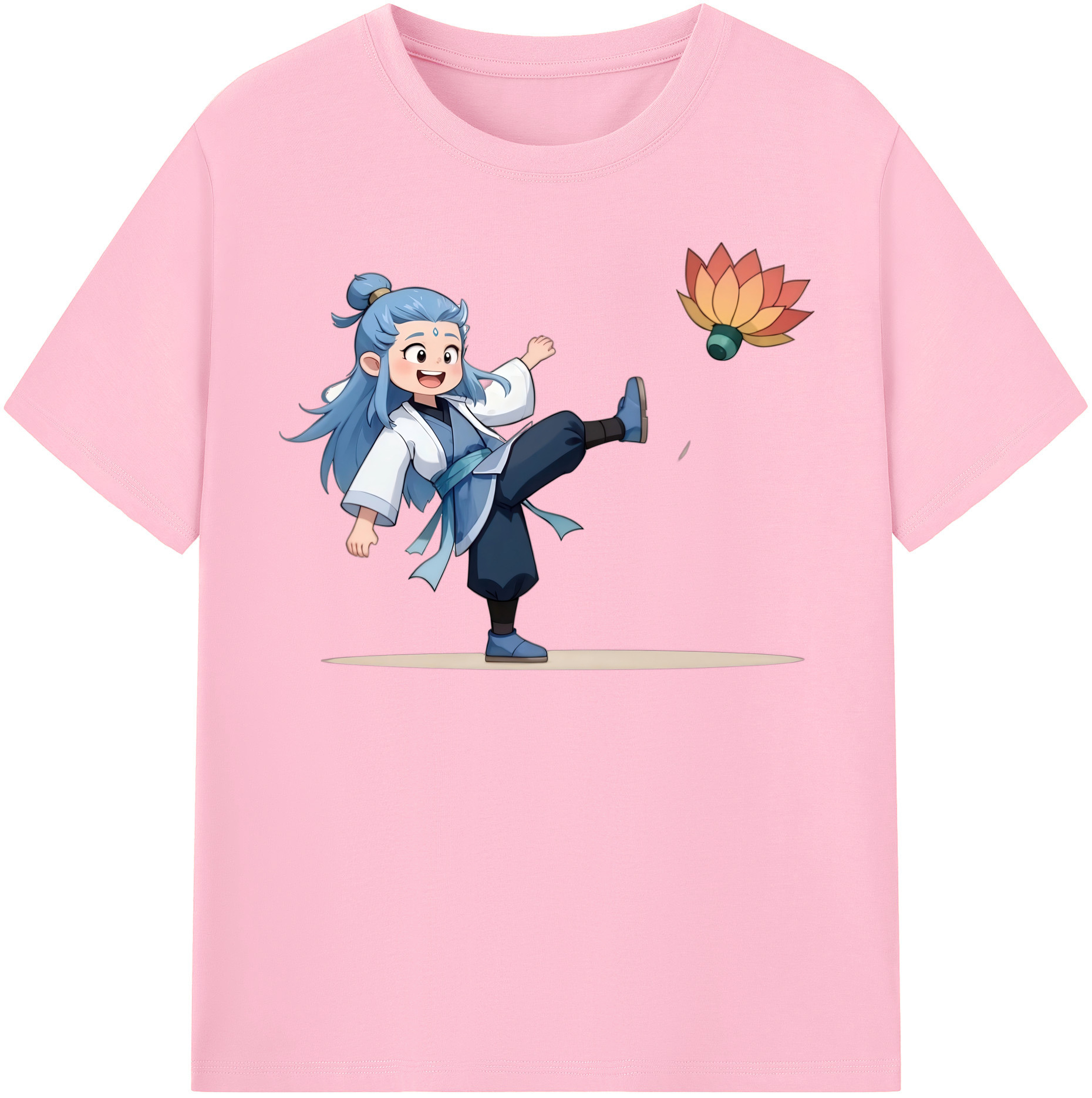 （画像用） Ne Zha 2 ナタ 魔童の大暴れ 綿100％半袖Tシャツ（フロントプリント）