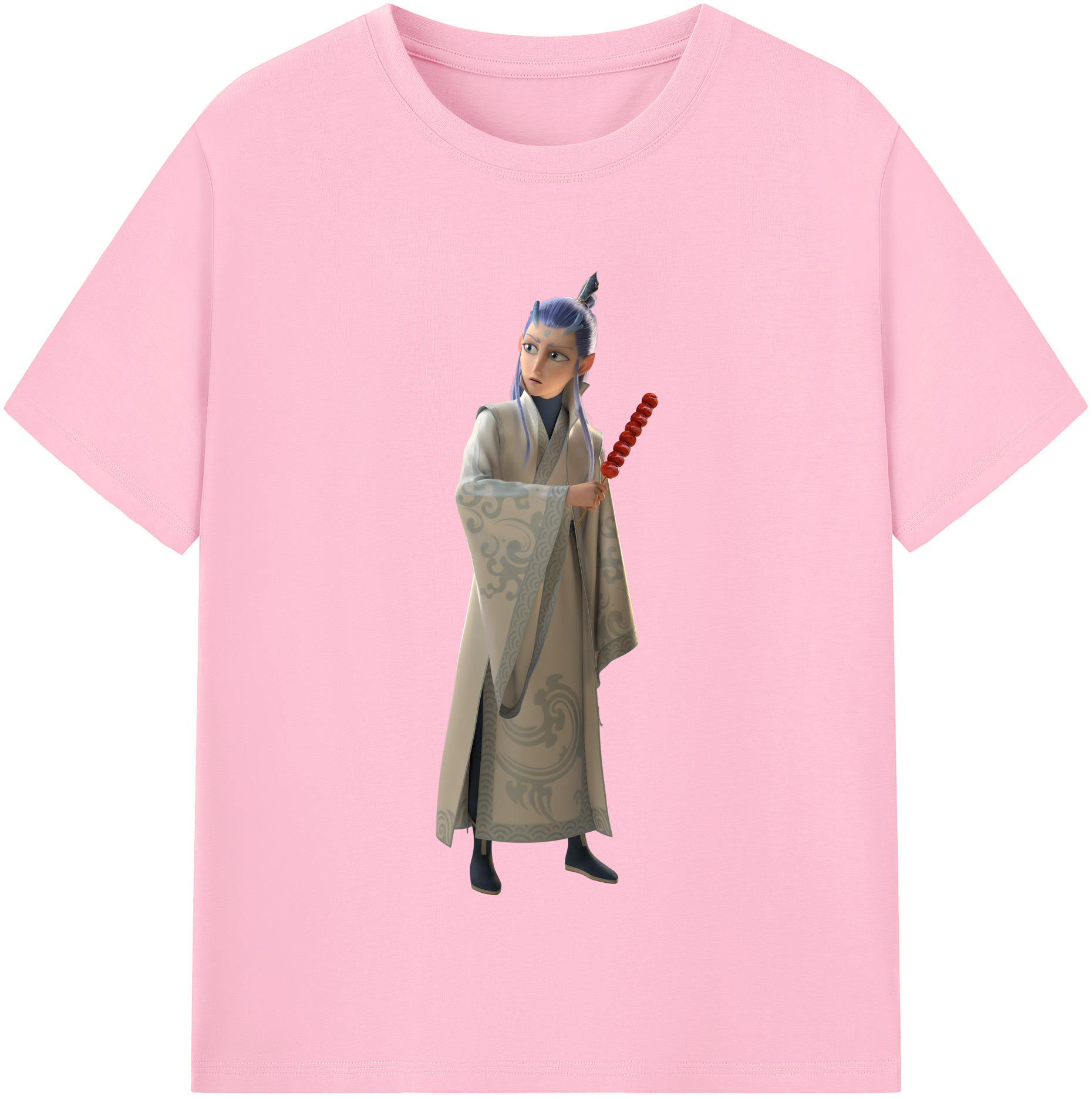 （画像用） Ne Zha 2 ナタ 魔童の大暴れ 綿100％半袖Tシャツ（フロントプリント）