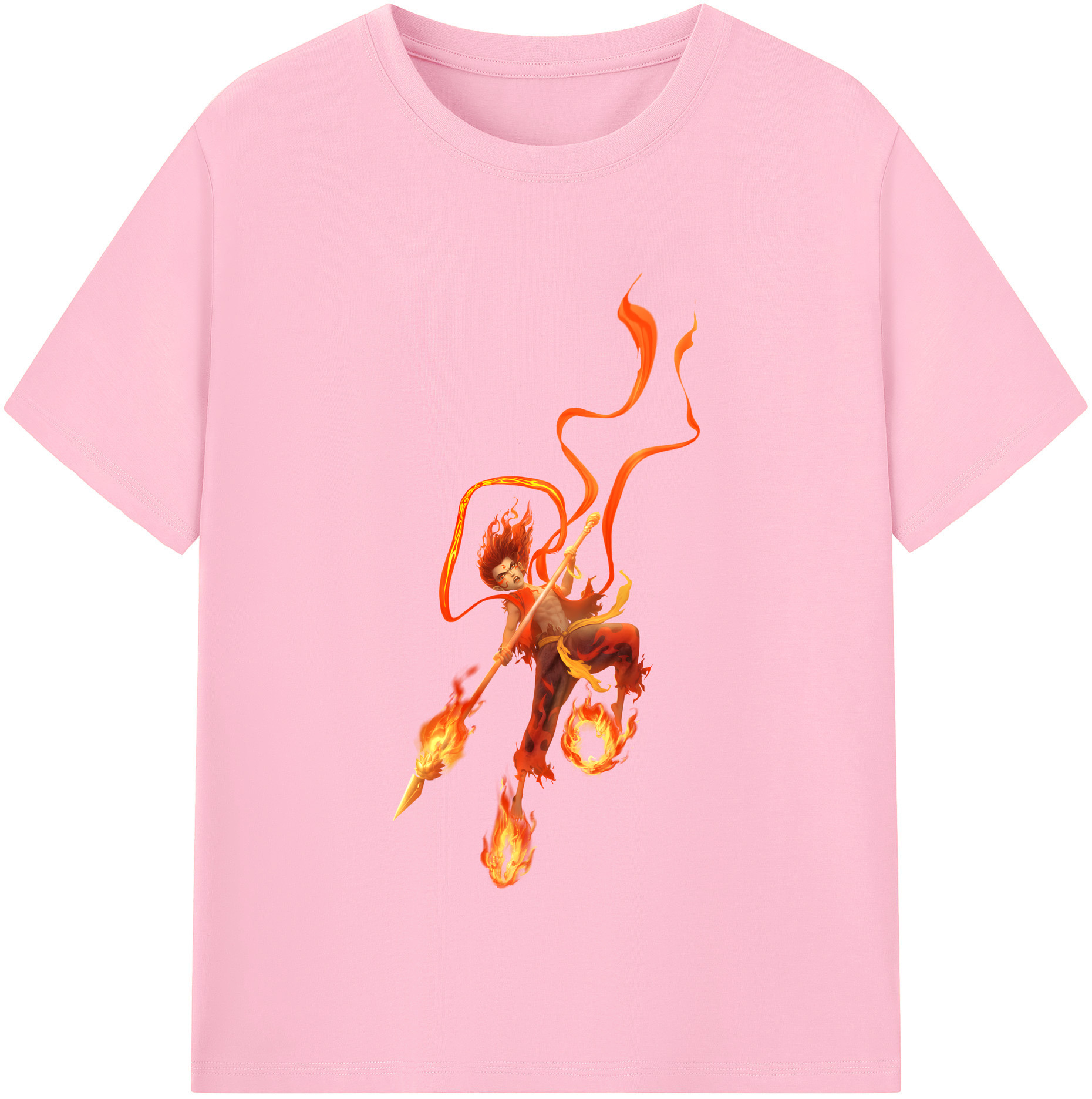 （画像用） Ne Zha 2 ナタ 魔童の大暴れ 綿100％半袖Tシャツ（フロントプリント）