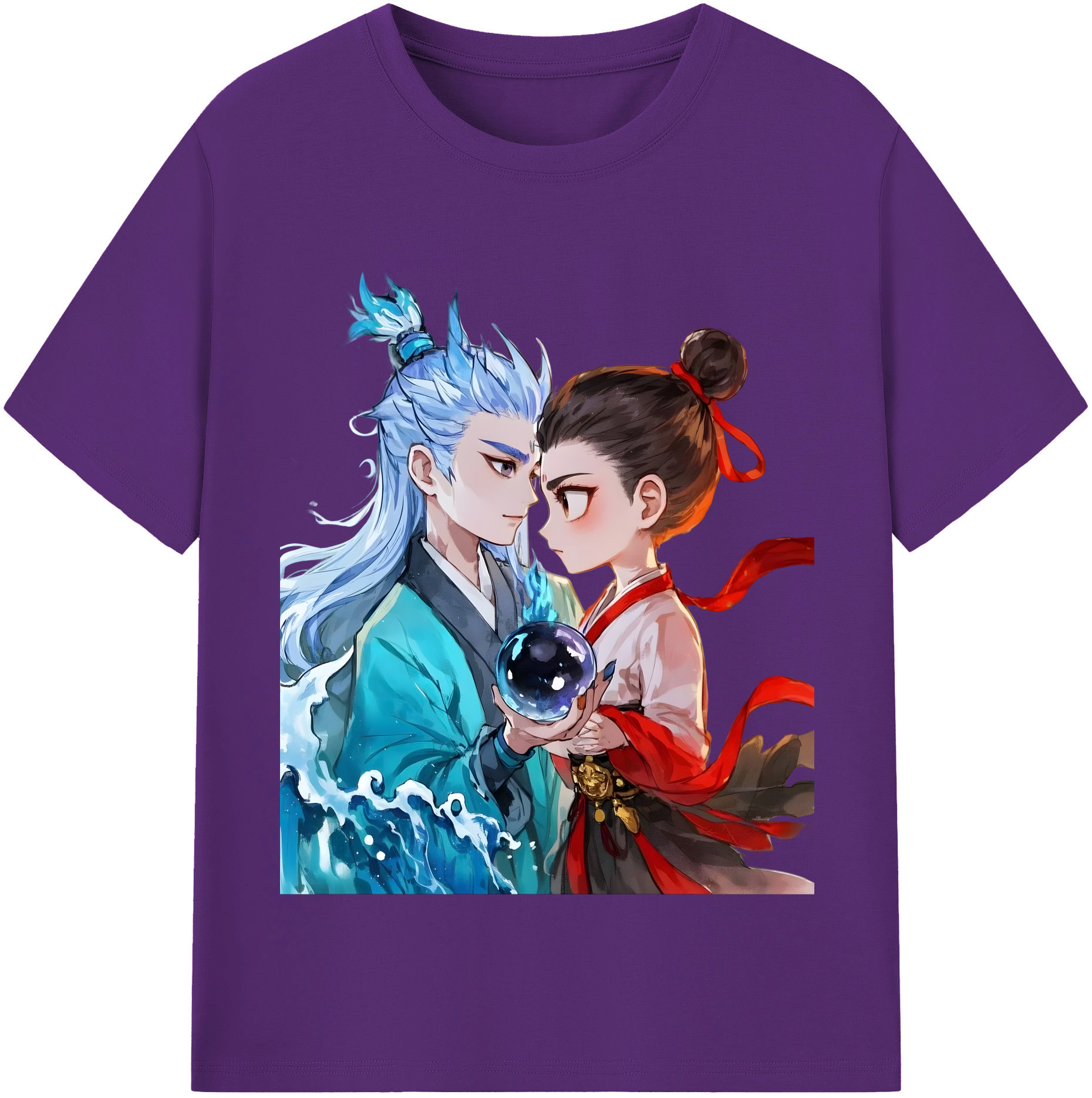 （画像用） Ne Zha 2 ナタ 魔童の大暴れ 綿100％半袖Tシャツ（フロントプリント）