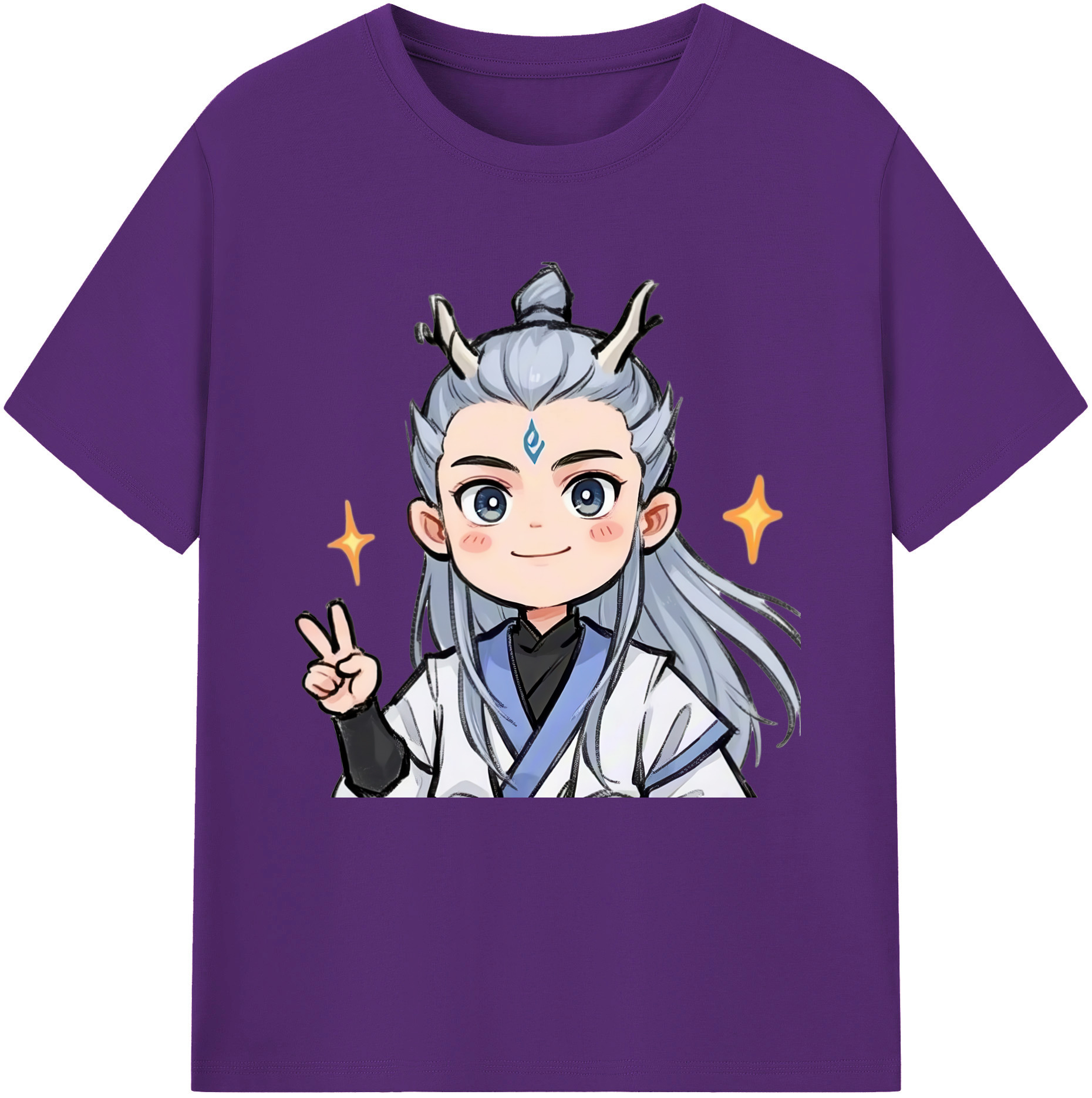 （画像用） Ne Zha 2 ナタ 魔童の大暴れ 綿100％半袖Tシャツ（フロントプリント）