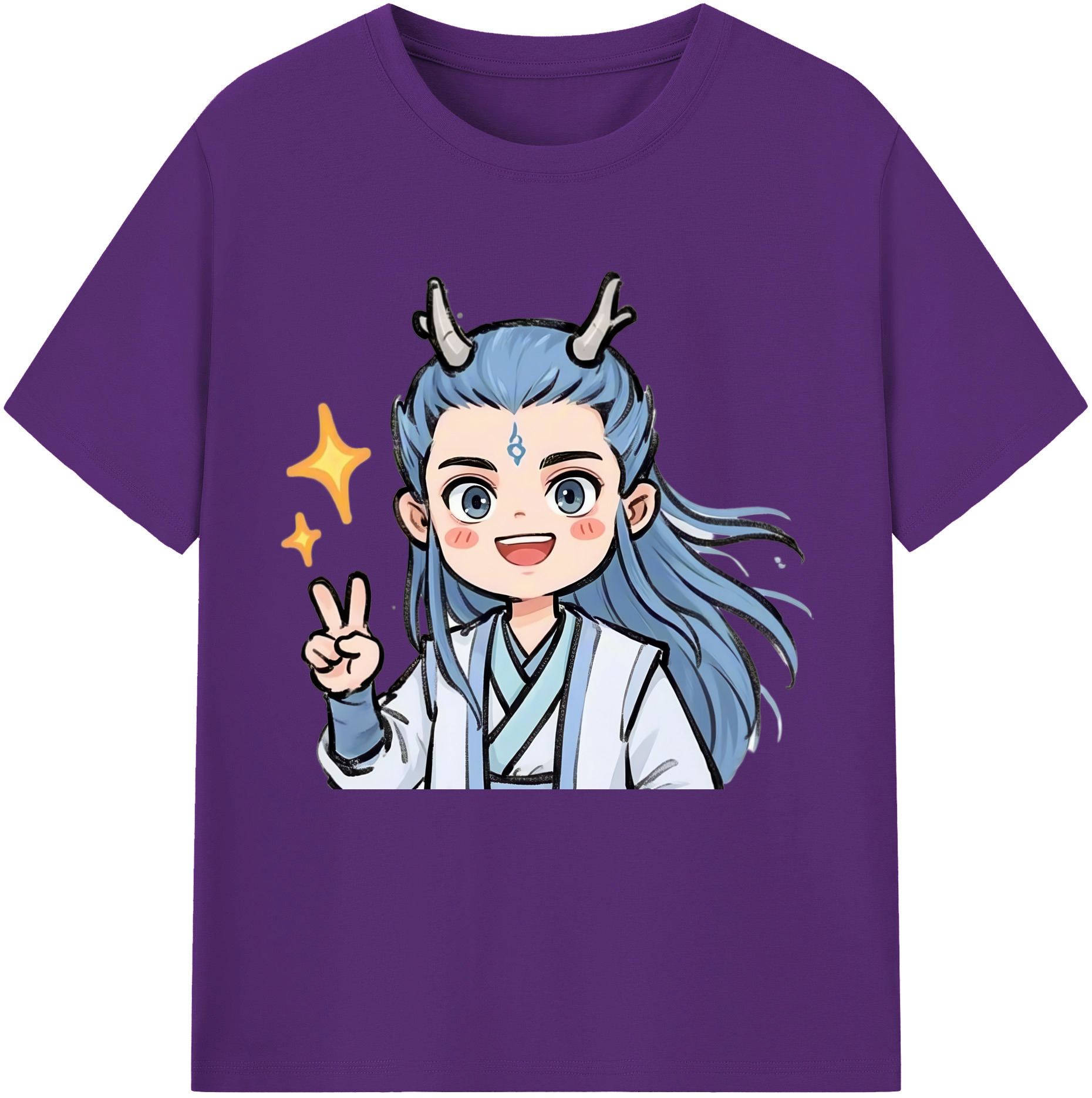 （画像用） Ne Zha 2 ナタ 魔童の大暴れ 綿100％半袖Tシャツ（フロントプリント）