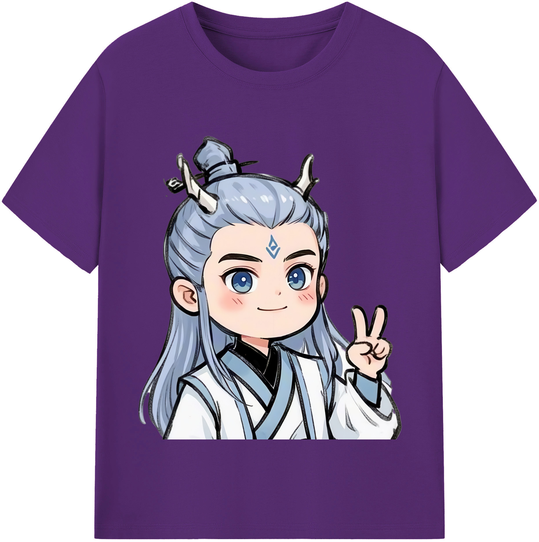 （画像用） Ne Zha 2 ナタ 魔童の大暴れ 綿100％半袖Tシャツ（フロントプリント）