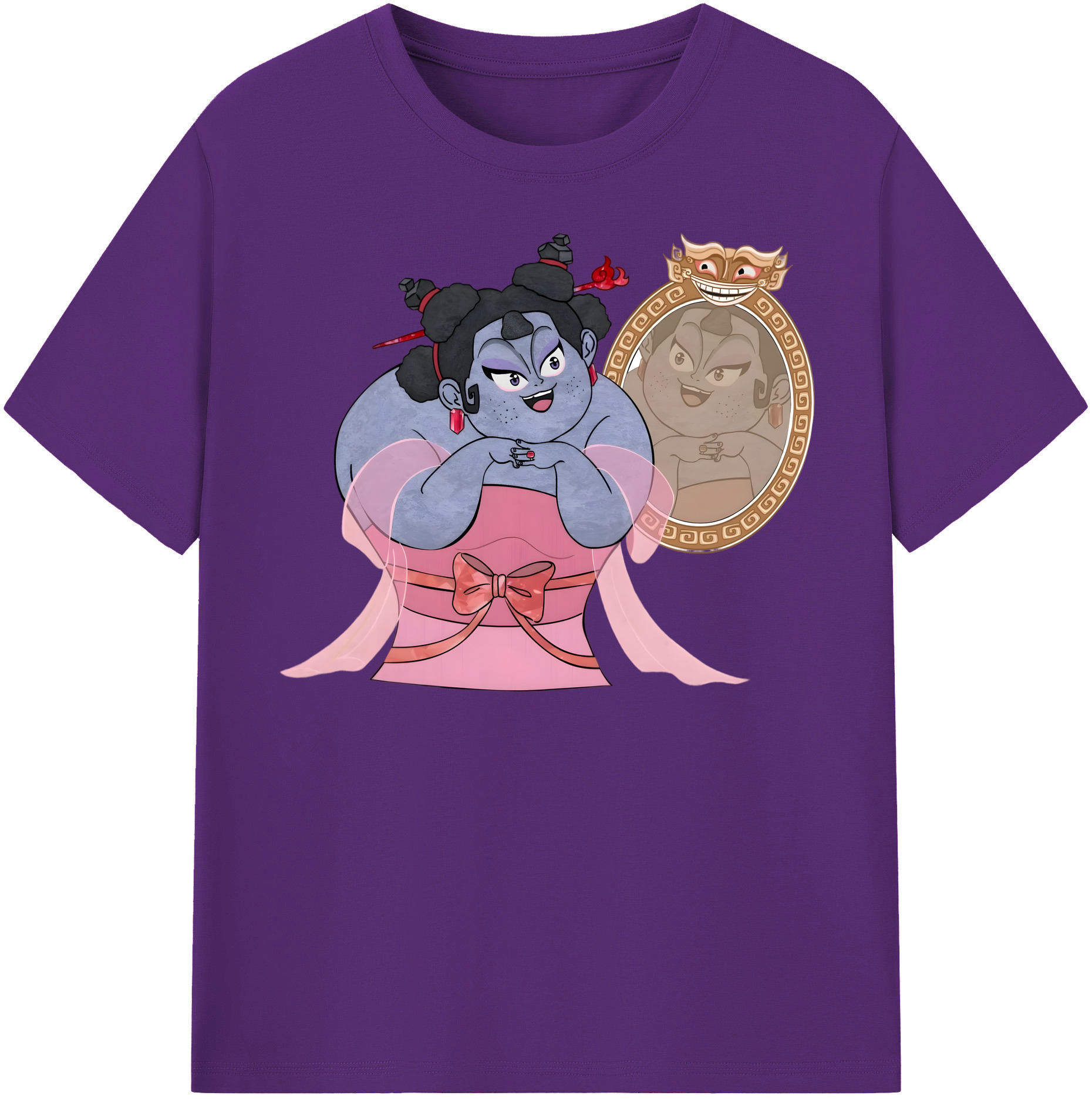 （画像用） Ne Zha 2 ナタ 魔童の大暴れ 綿100％半袖Tシャツ（フロントプリント）