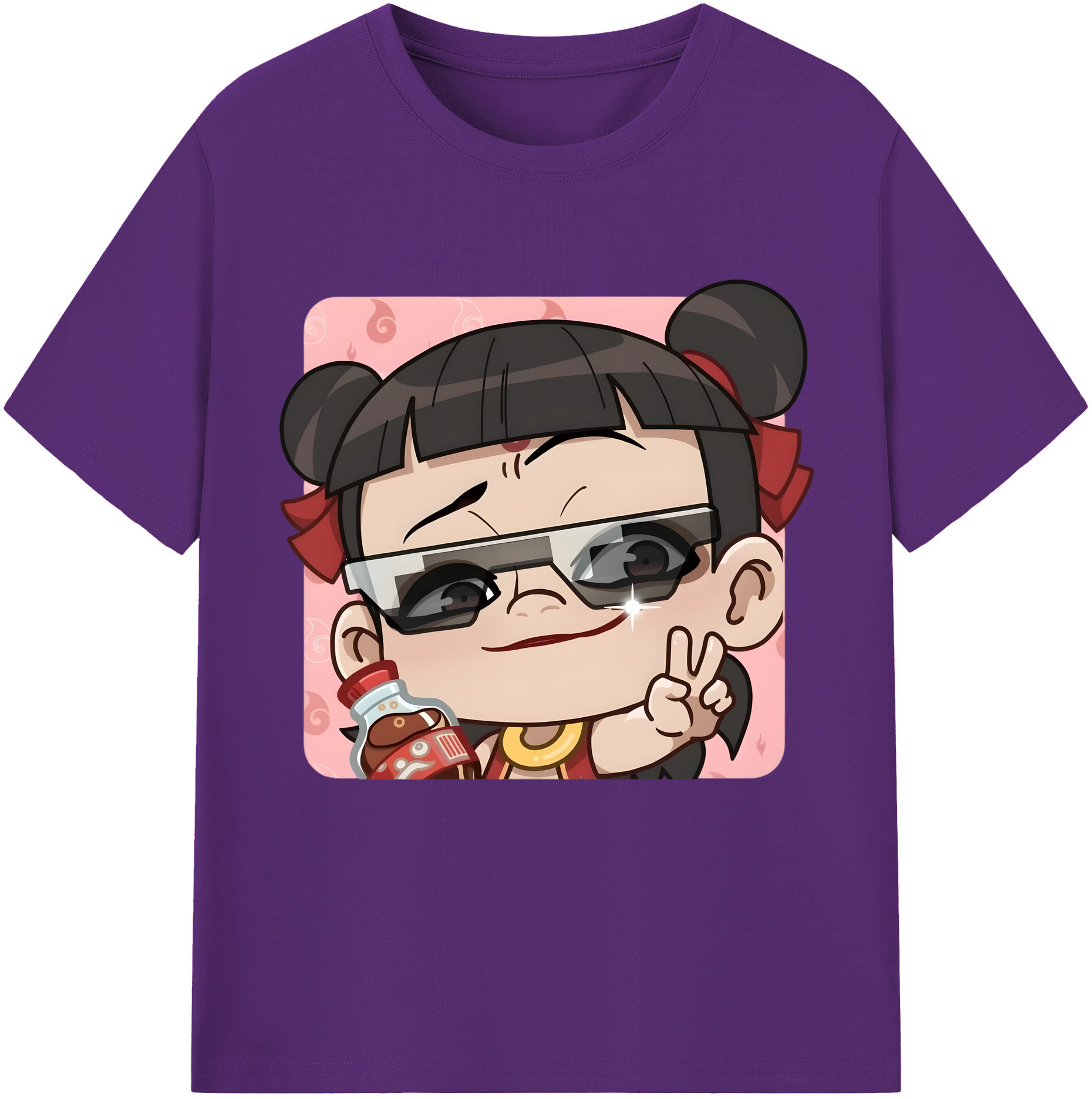 （画像用） Ne Zha 2 ナタ 魔童の大暴れ 綿100％半袖Tシャツ（フロントプリント）