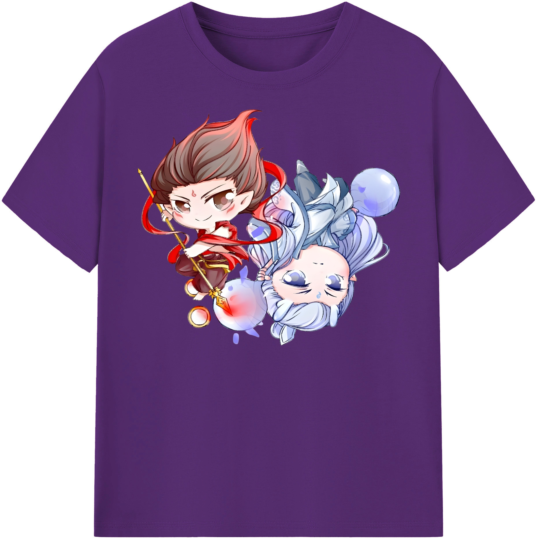 （画像用） Ne Zha 2 ナタ 魔童の大暴れ 綿100％半袖Tシャツ（フロントプリント）
