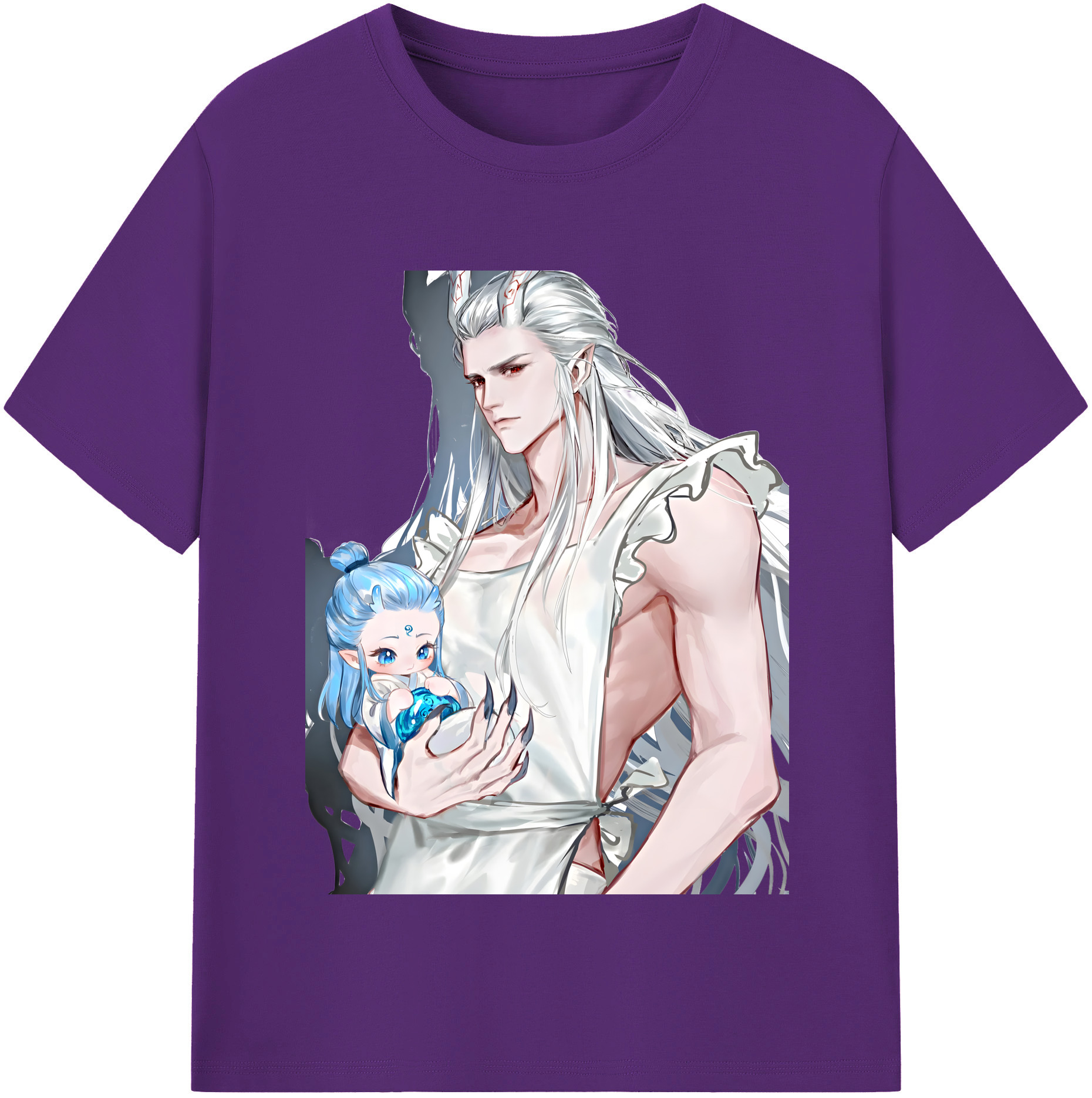 （画像用） Ne Zha 2 ナタ 魔童の大暴れ 綿100％半袖Tシャツ（フロントプリント）