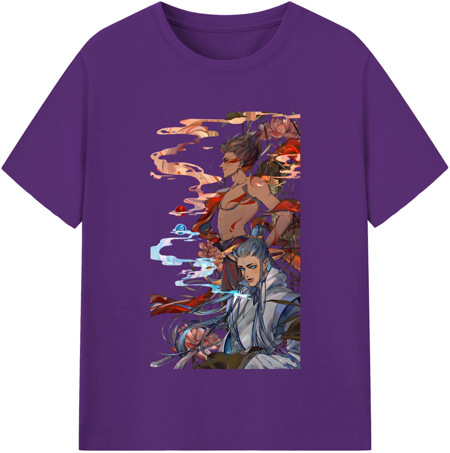 （画像用） Ne Zha 2 ナタ 魔童の大暴れ 綿100％半袖Tシャツ（フロントプリント）