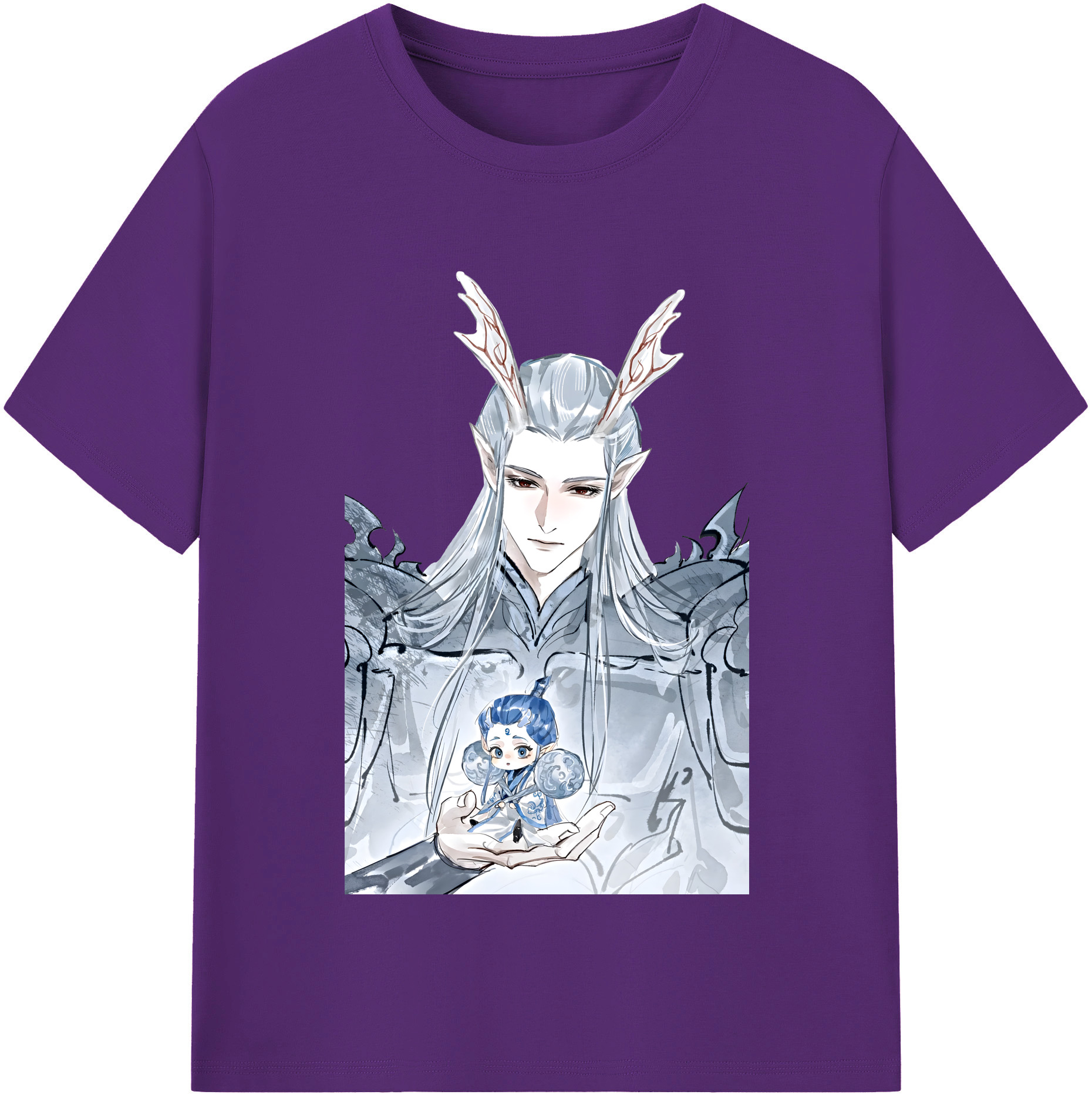 （画像用） Ne Zha 2 ナタ 魔童の大暴れ 綿100％半袖Tシャツ（フロントプリント）