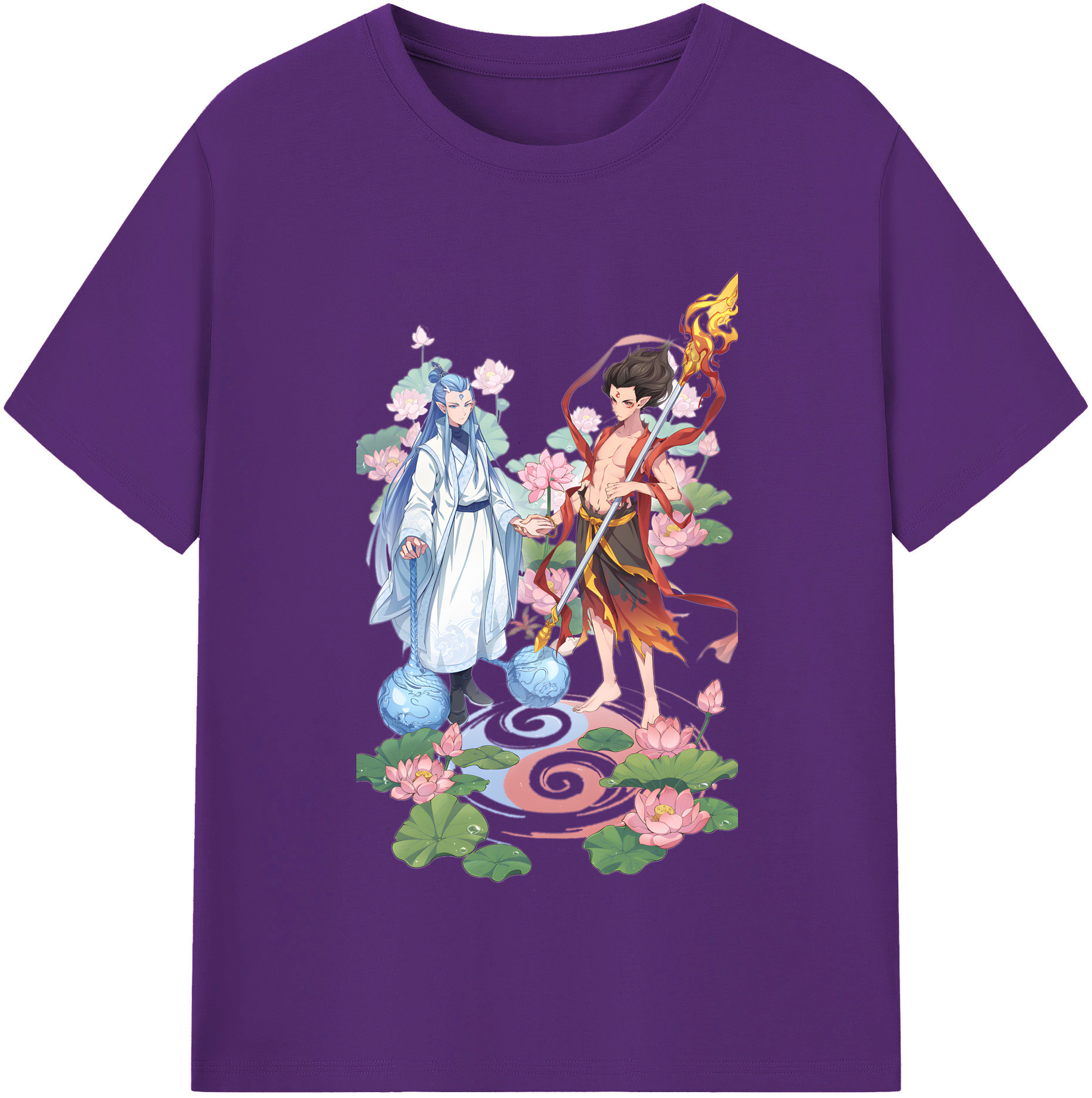 （画像用） Ne Zha 2 ナタ 魔童の大暴れ 綿100％半袖Tシャツ（フロントプリント）