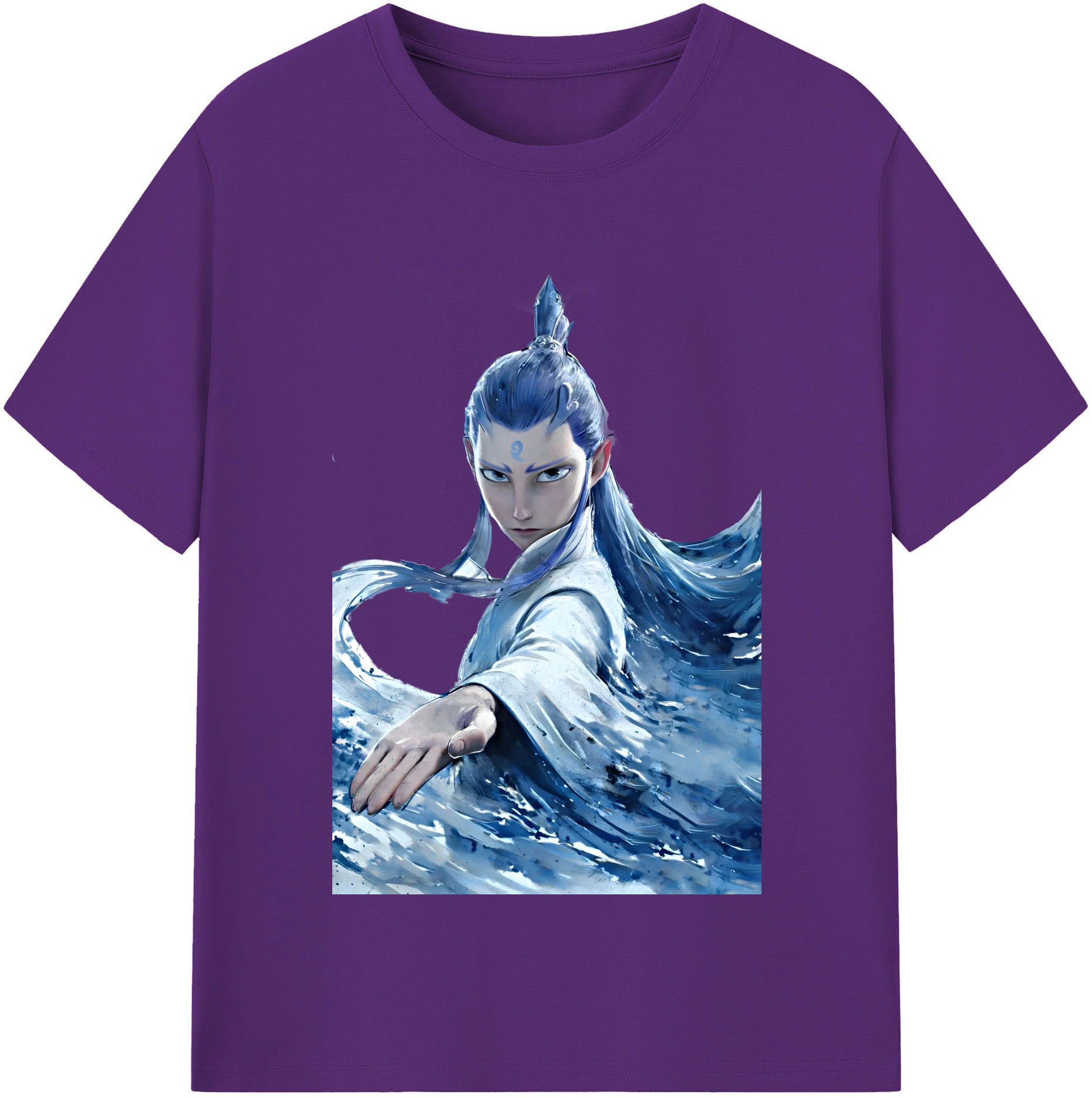 （画像用） Ne Zha 2 ナタ 魔童の大暴れ 綿100％半袖Tシャツ（フロントプリント）