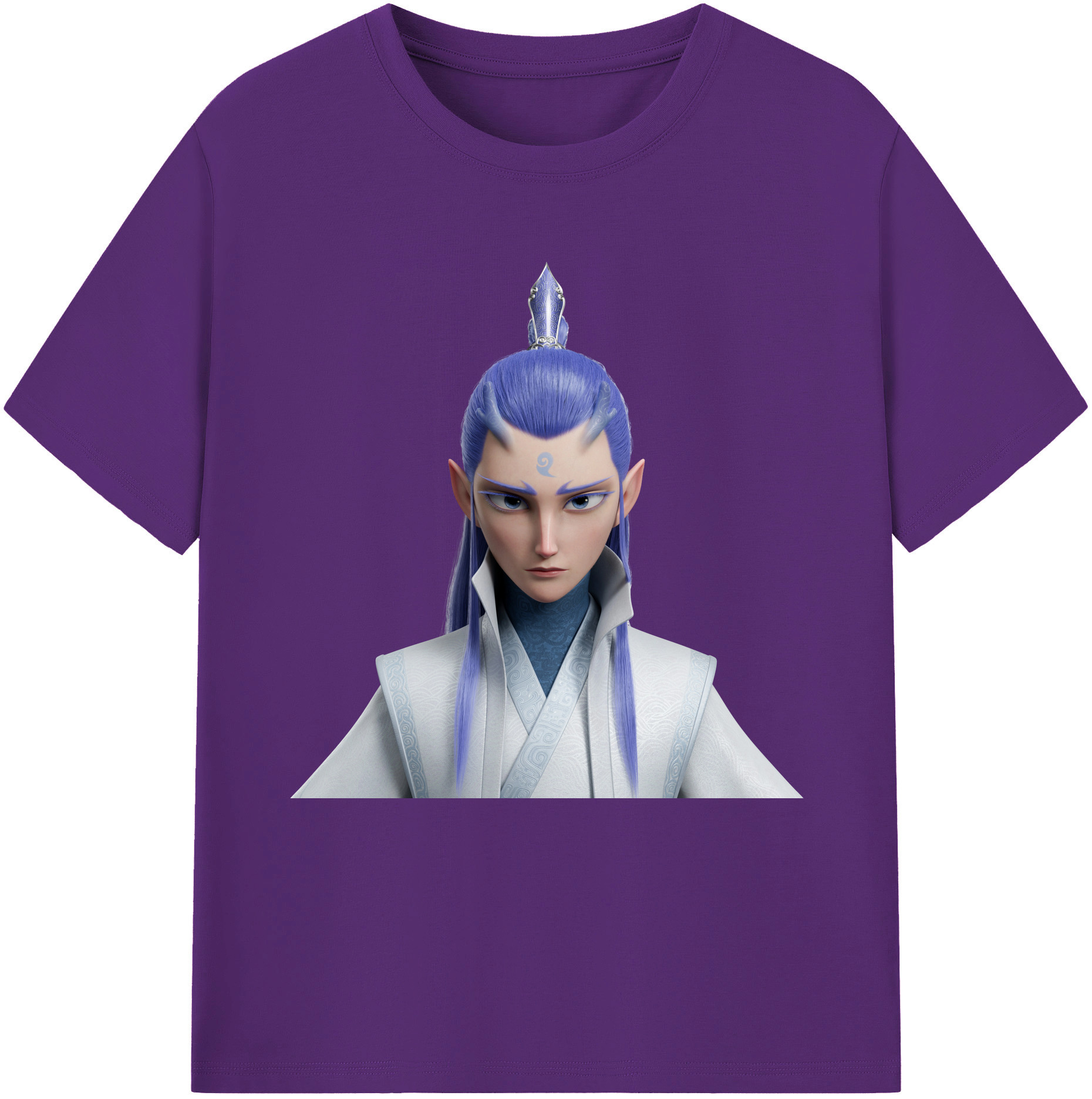 （画像用） Ne Zha 2 ナタ 魔童の大暴れ 綿100％半袖Tシャツ（フロントプリント）