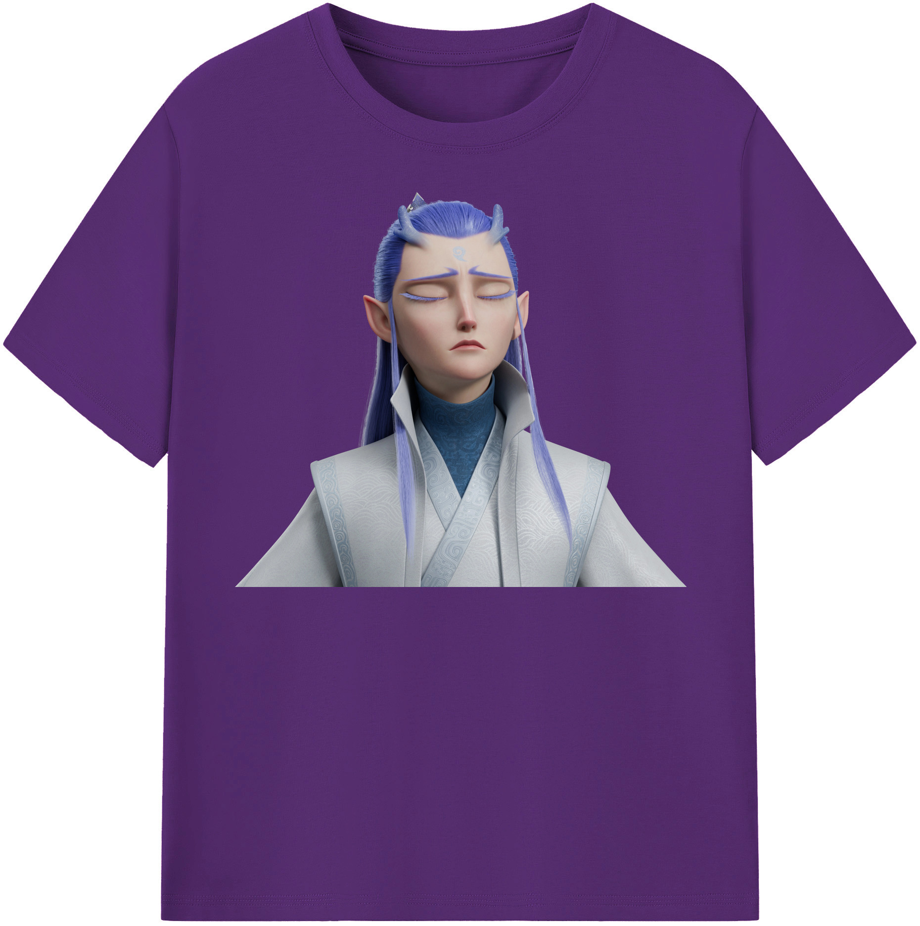 （画像用） Ne Zha 2 ナタ 魔童の大暴れ 綿100％半袖Tシャツ（フロントプリント）
