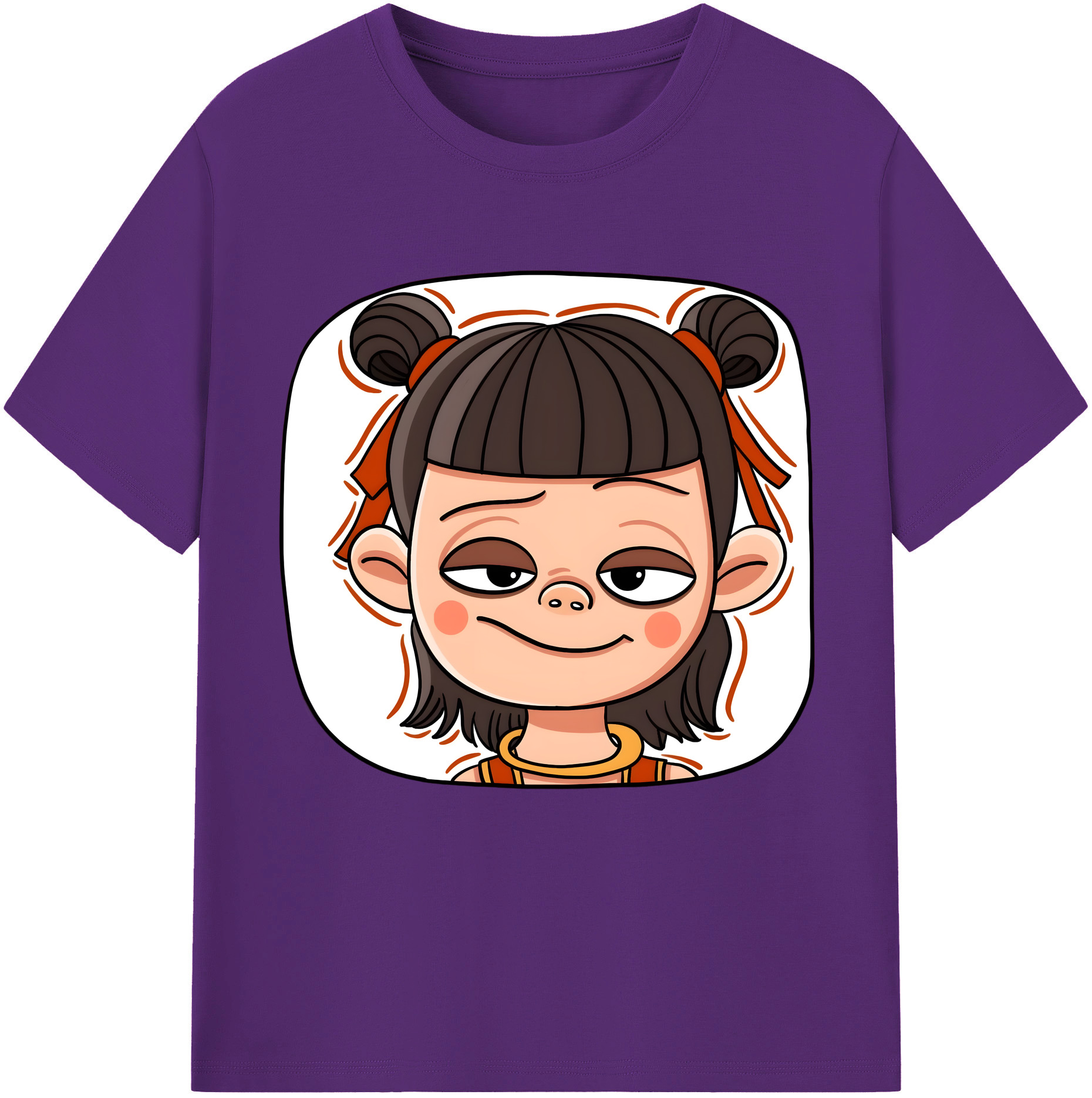 （画像用） Ne Zha 2 ナタ 魔童の大暴れ 綿100％半袖Tシャツ（フロントプリント）